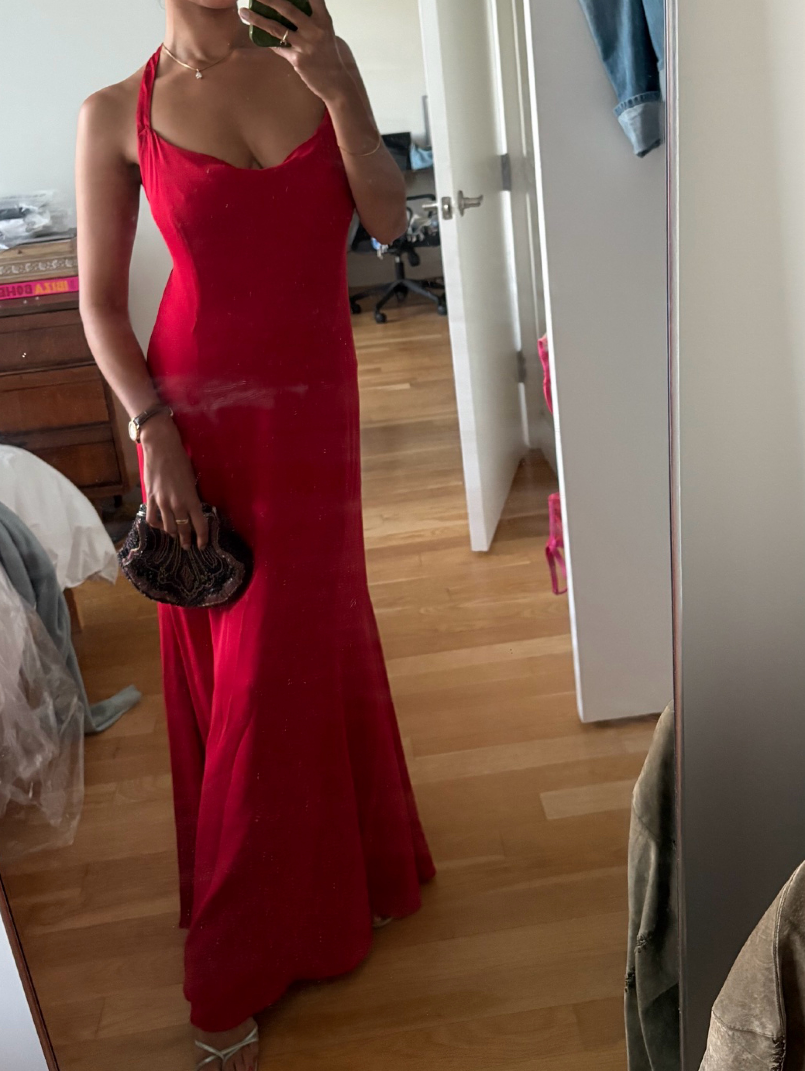 escada red dress Vintage Escada Margaretha Ley Wool Red Dress