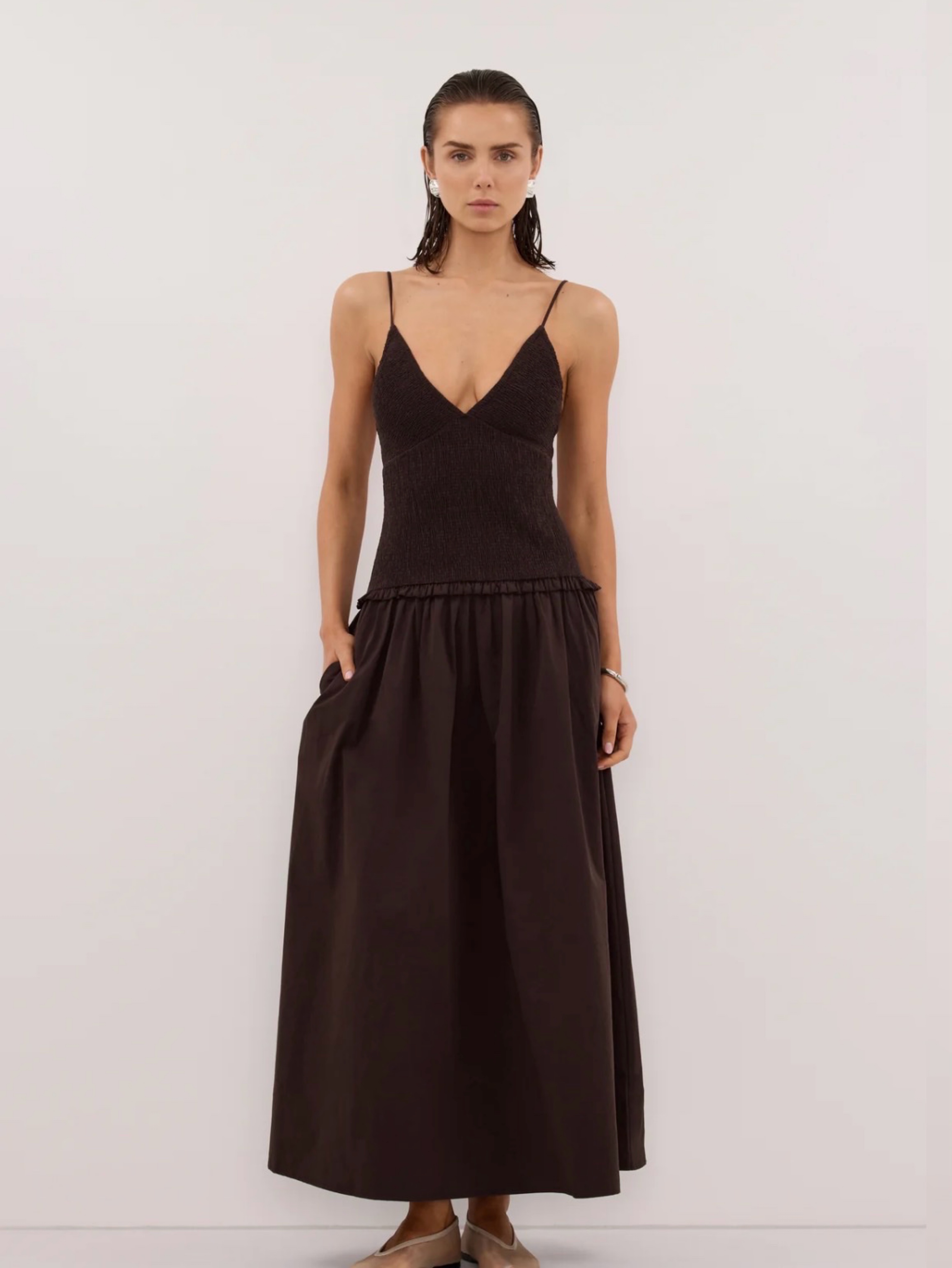 dishh brown dress Brown Linen Dress by Dissh