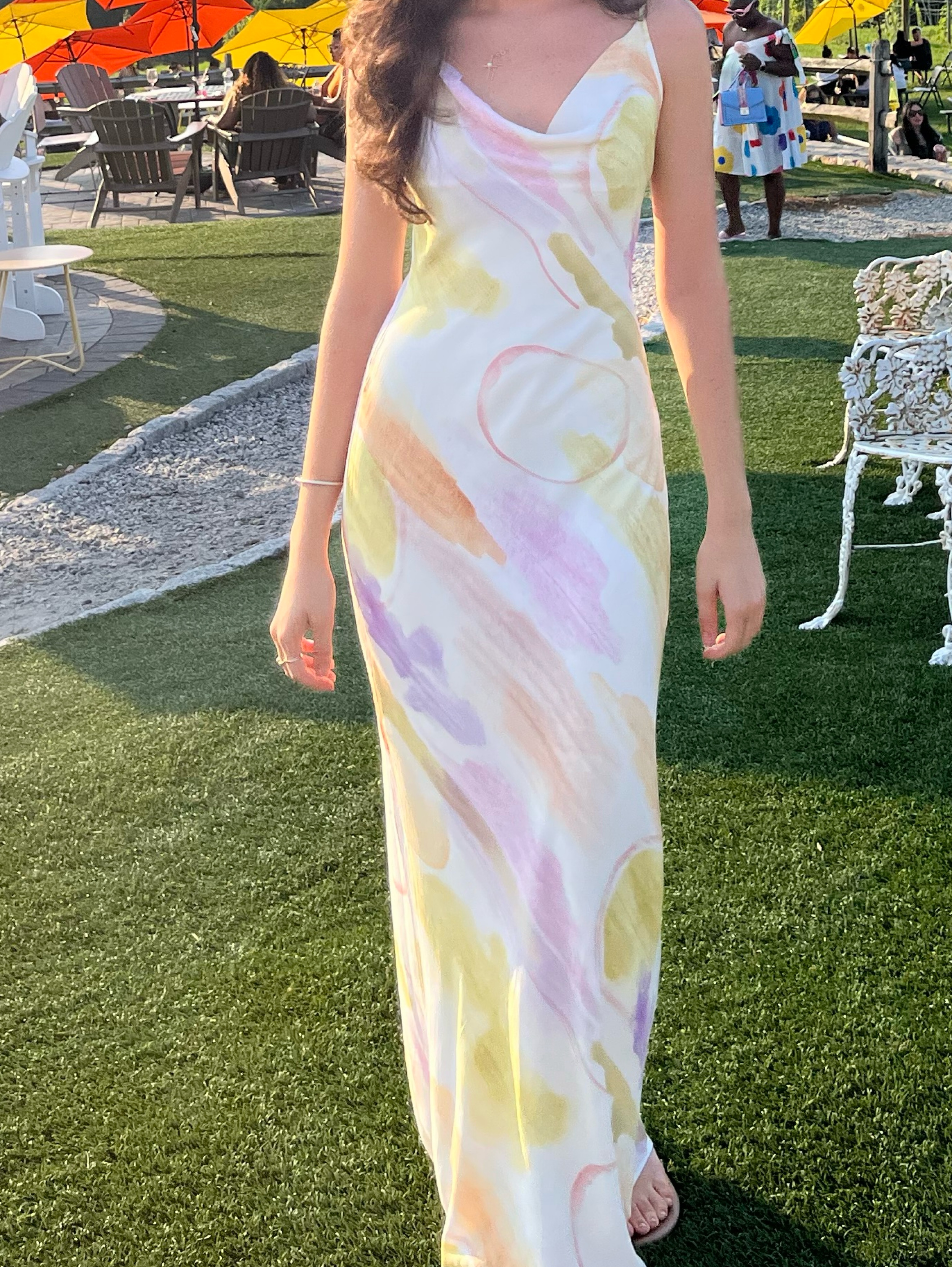 pastel watercolor dress Pastel Watercolor Floral Cheongsam Maxi Dress S / Random Patterns