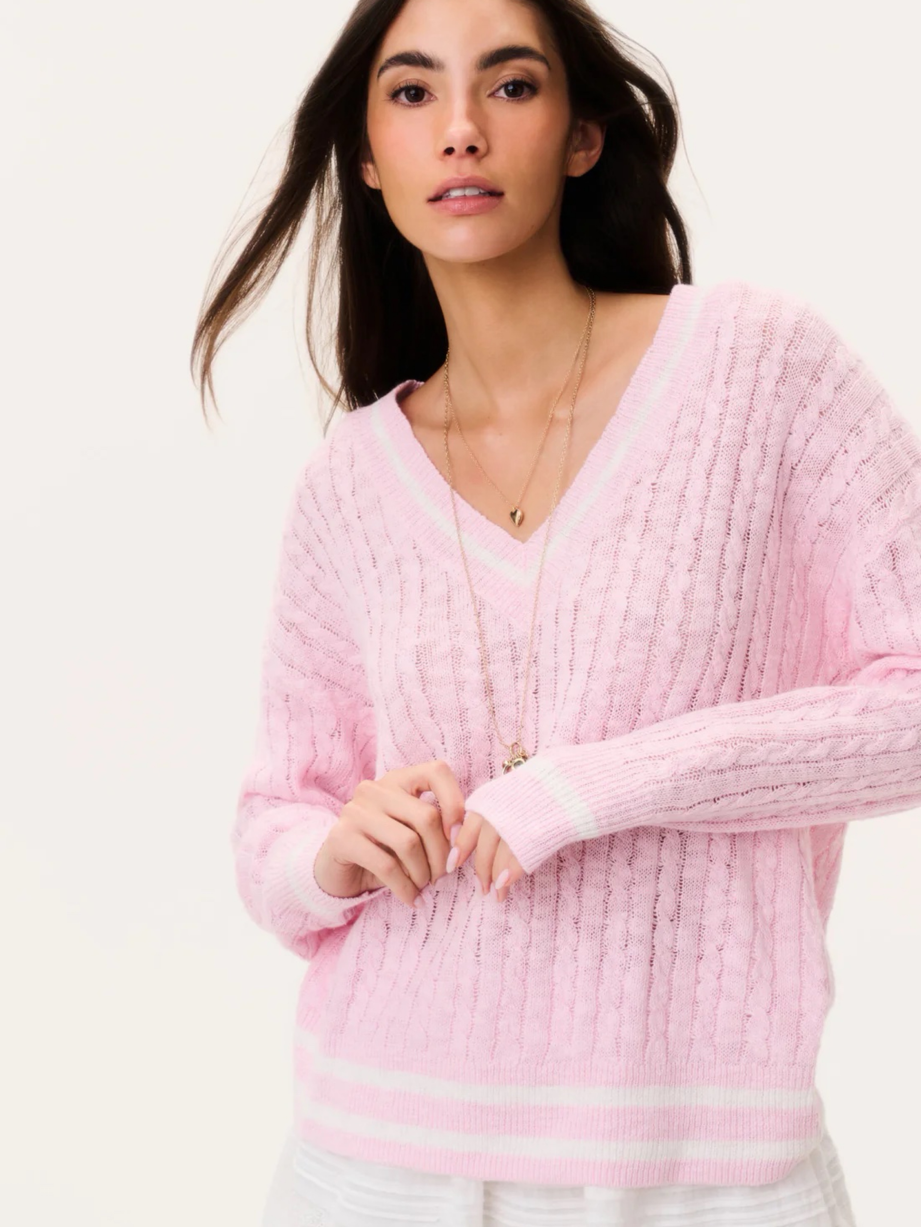 LoveShackFancy Jessanna Cable Knit Pullover