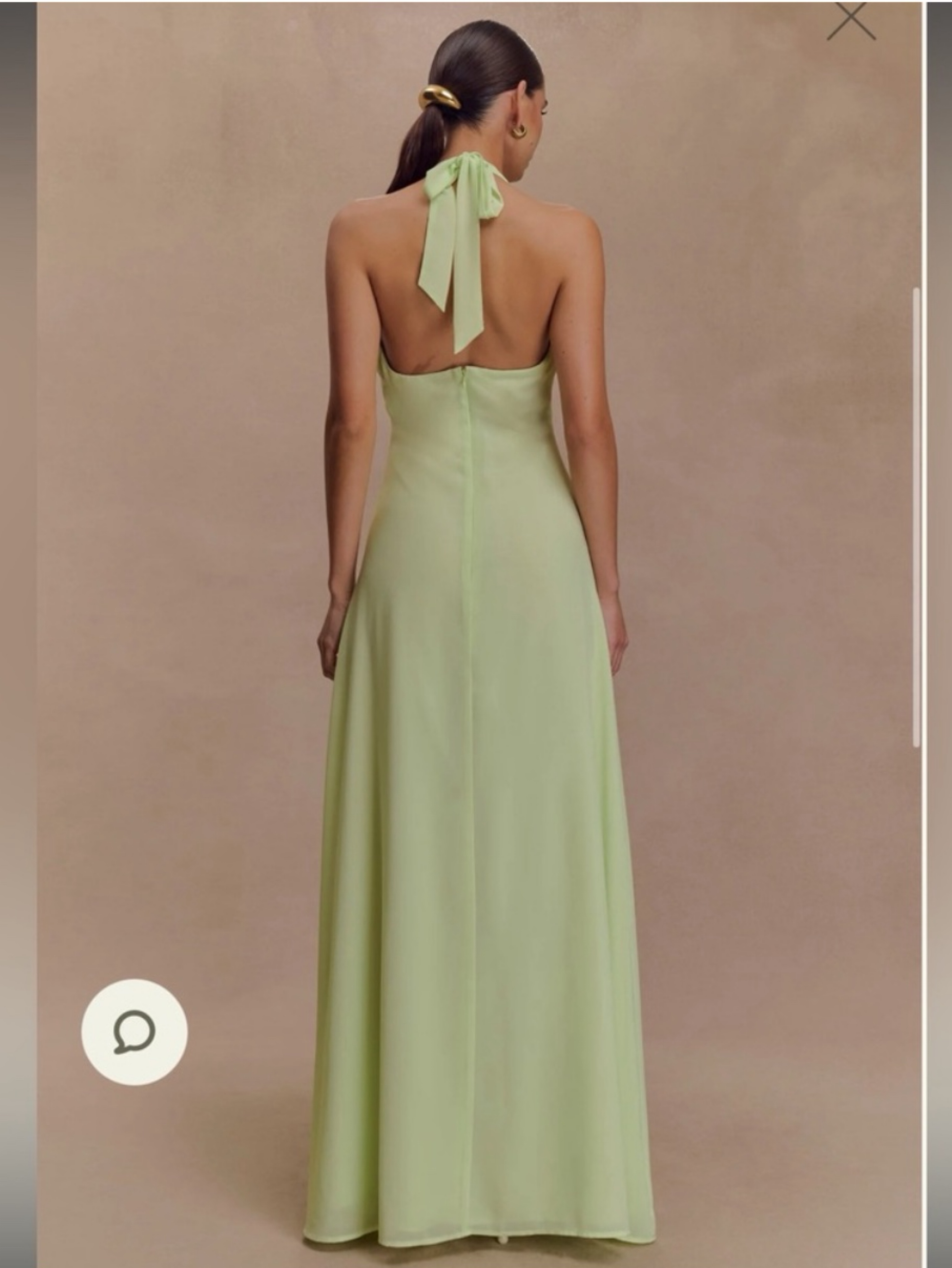 green chiffon halter dress KissProm