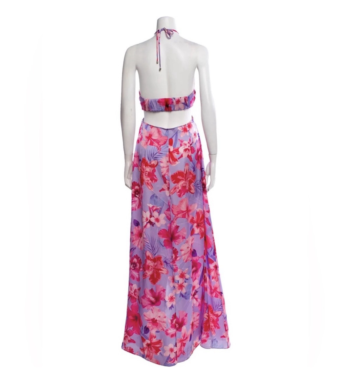 Pinko Medium Floral Halter Maxi Dress - Pink & Purple Size Medium by Pinko  - Pickle