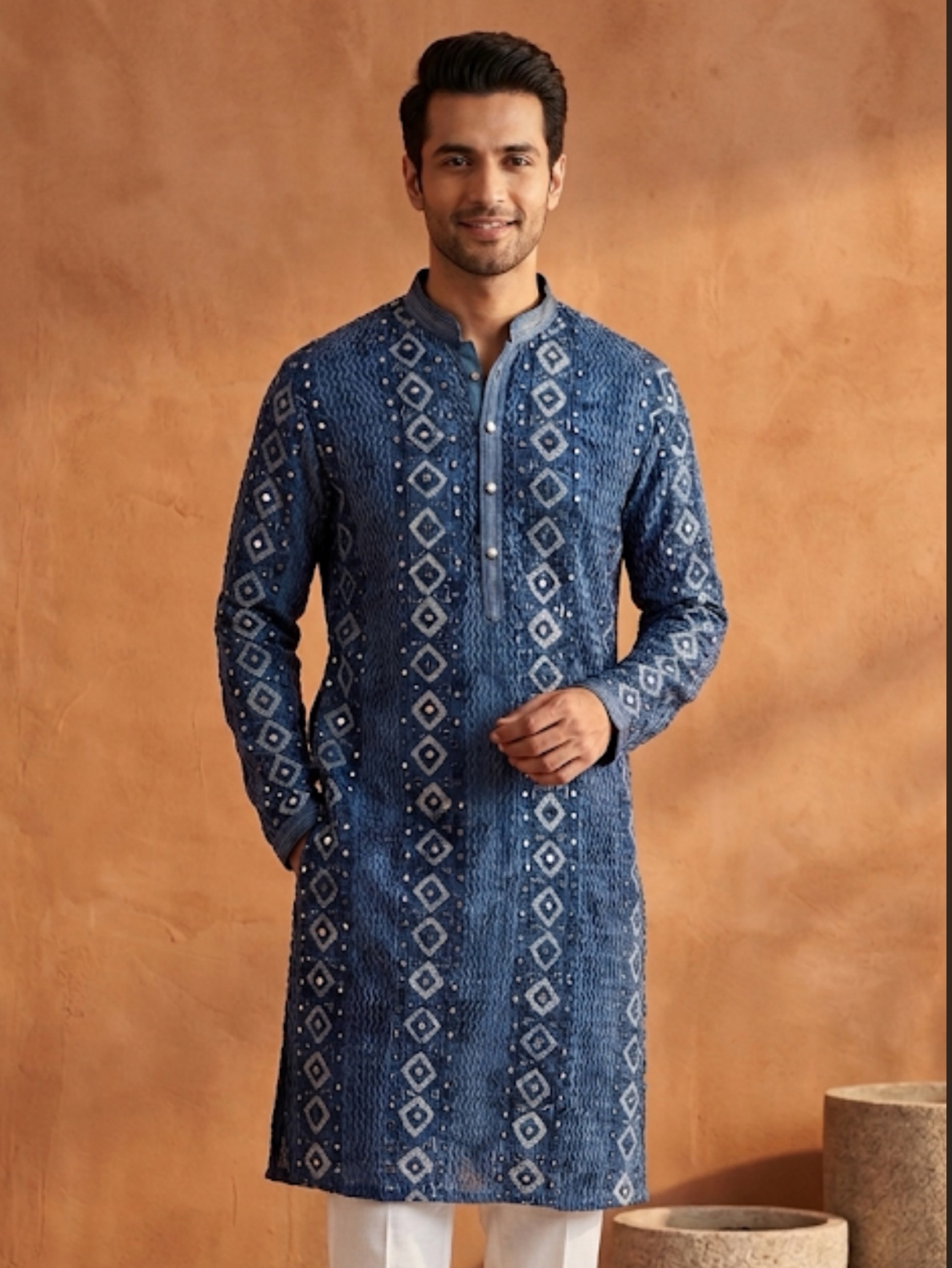 Blue kurta men鈥檚 | Indian wedding