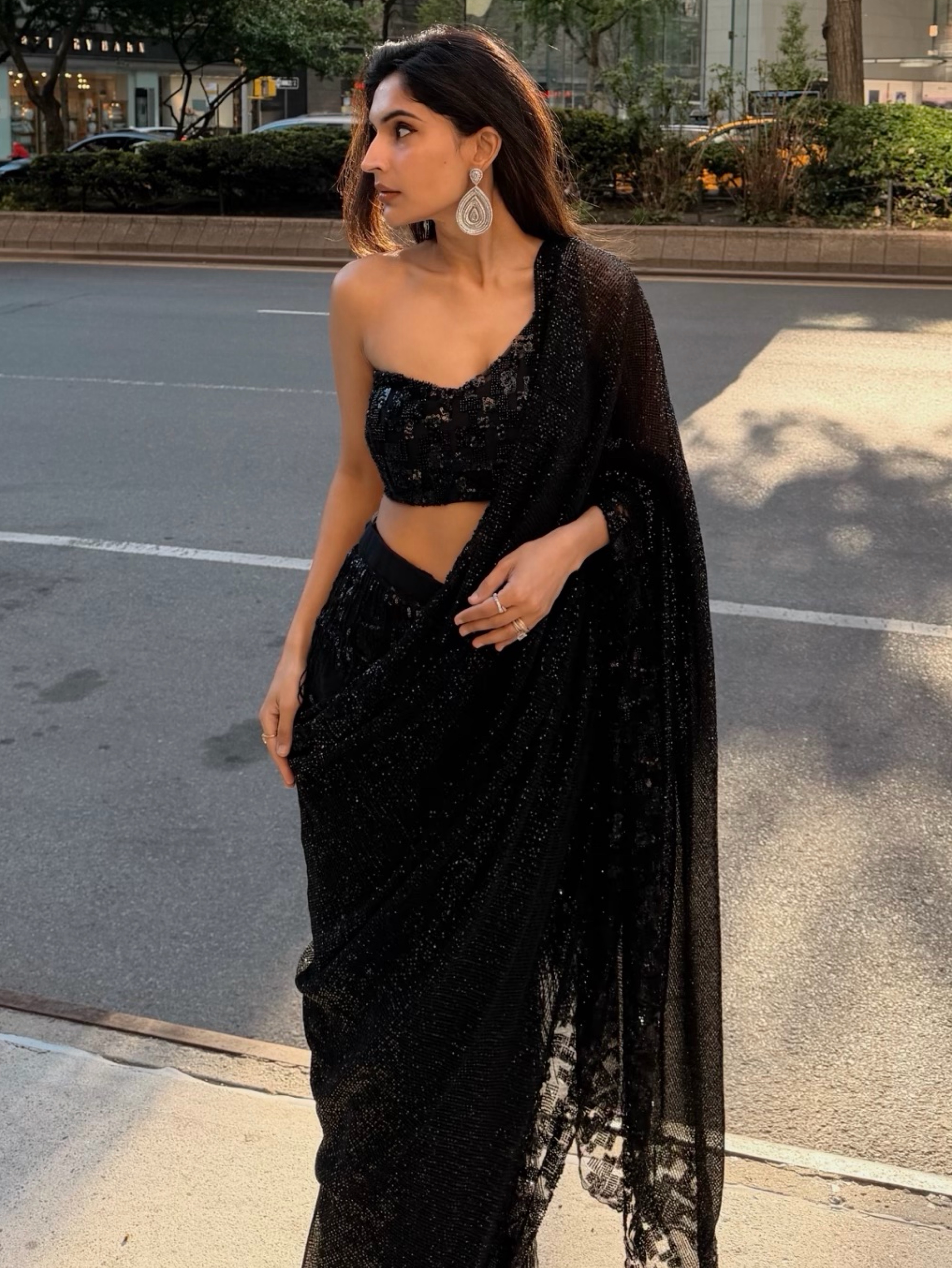 Bowery Black Saree XS-M | indian wedding