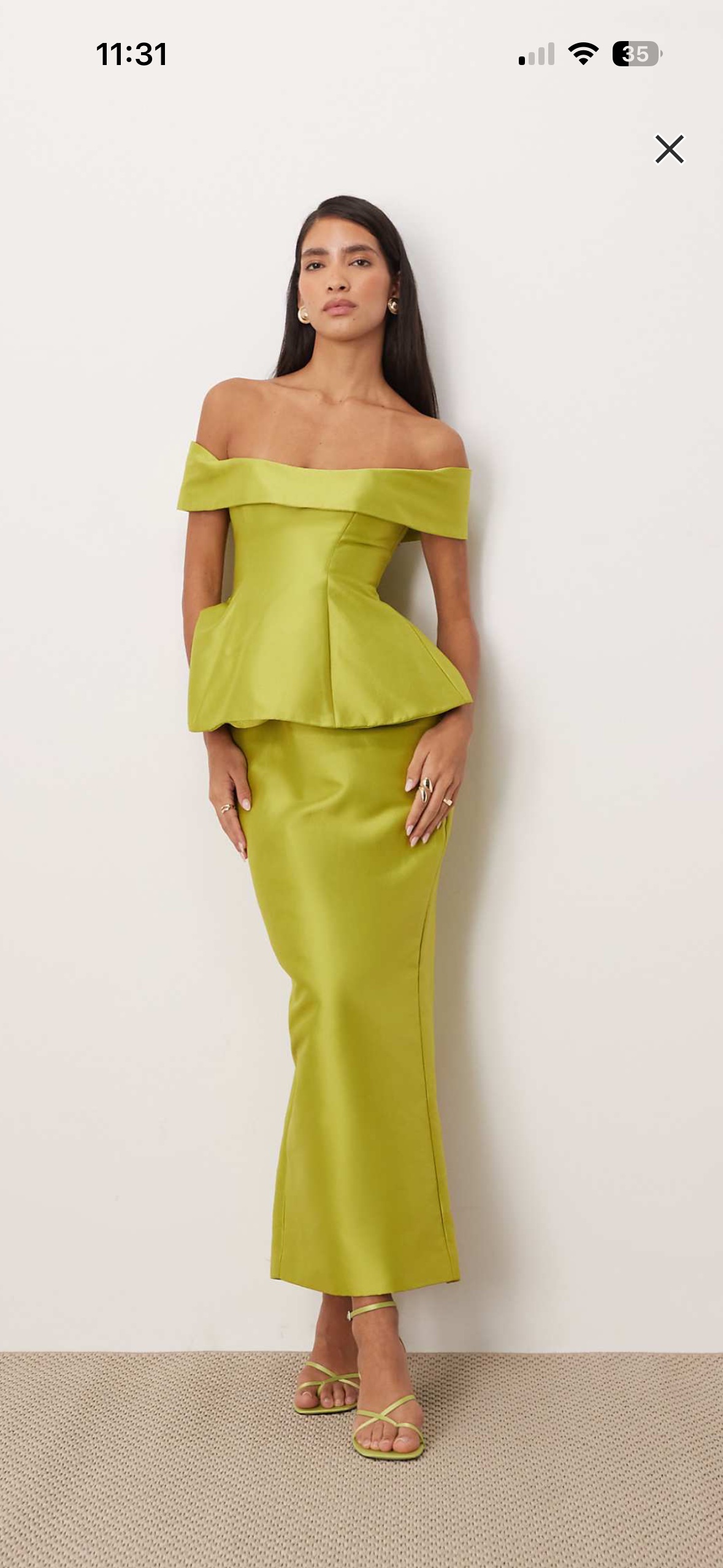 asos yellow off shoulder dress ASOS Design off the shoulder flower detail maxi dress in olive-Green