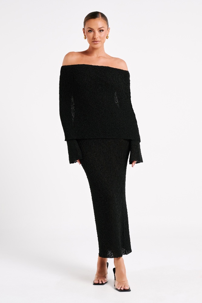 Marisol Off Shoulder Sheer Maxi Dress