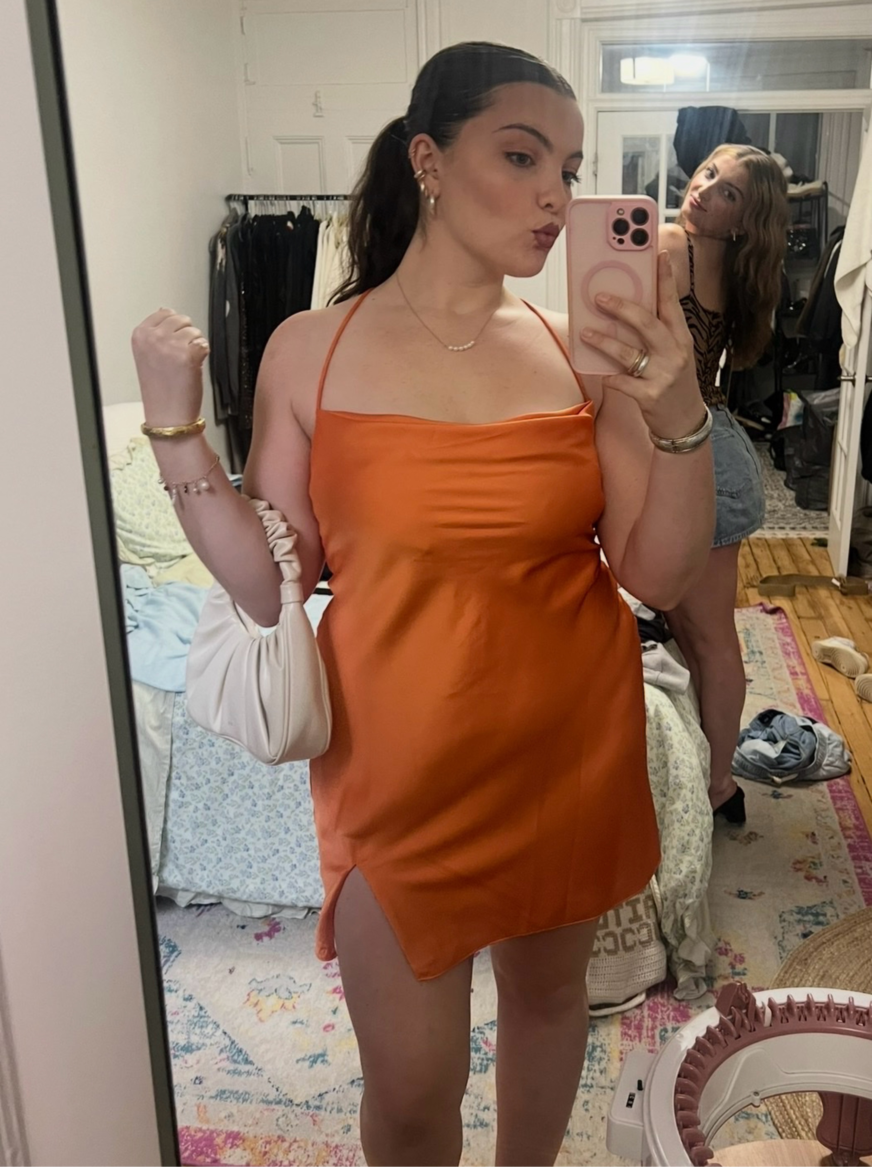 staud dress orange Staud Marea Embroidered Open-Knit Mini Dress - Orange - 30% Off