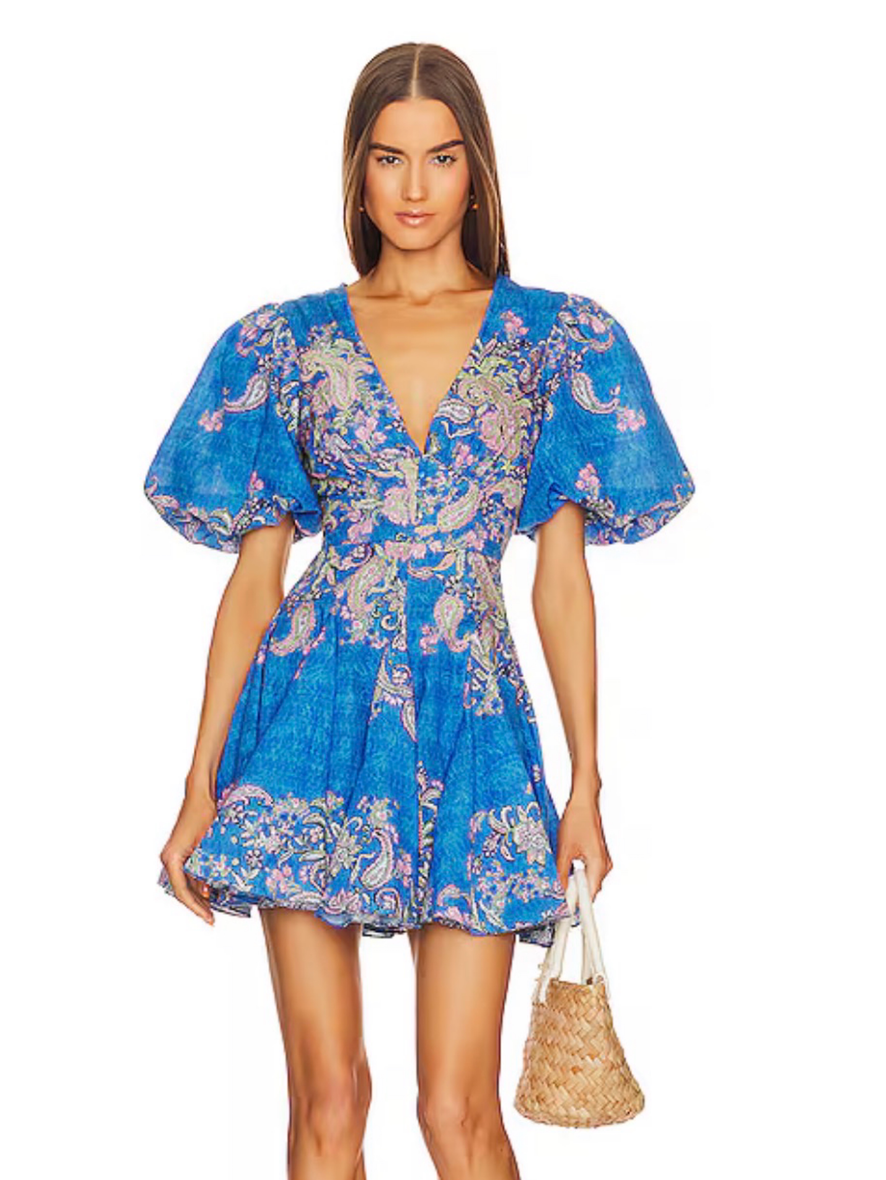 HEMANT AND NANDITA Short Dress in Cobalt Blue