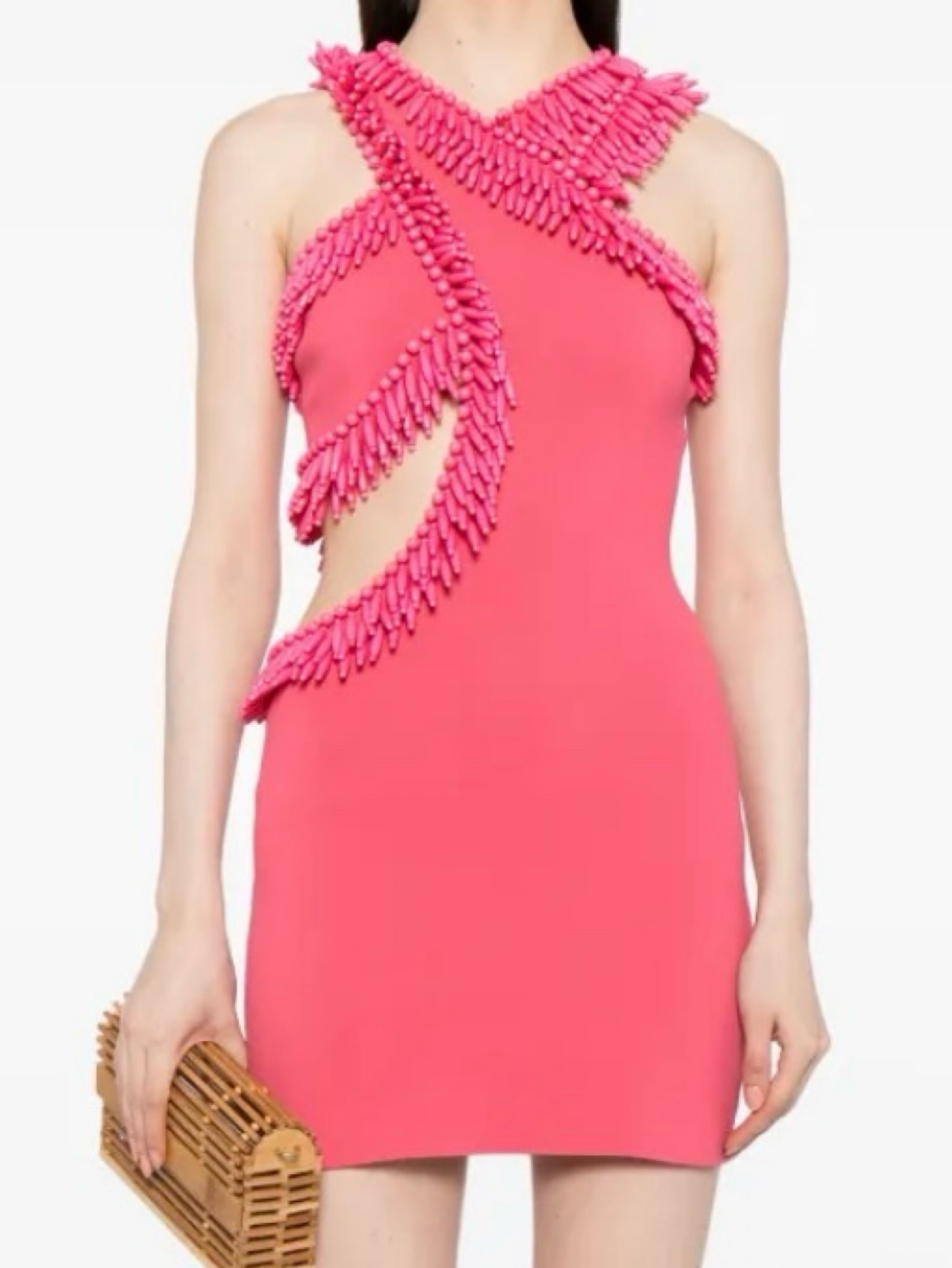 Cult Gaia bead embellished cut out dress