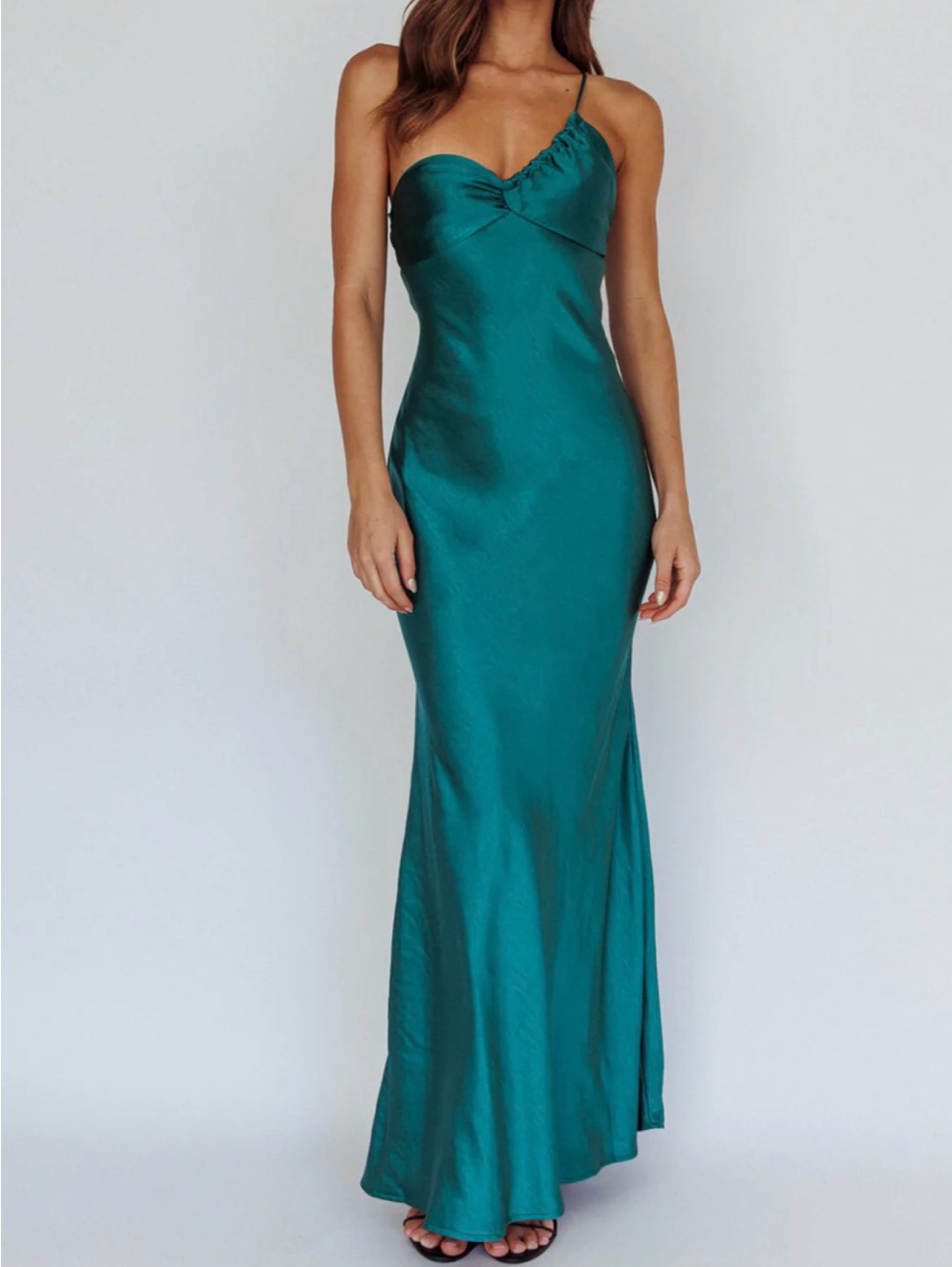 selfie leslie green dress Horizon Strapless Textured Floral Midi Dress Green