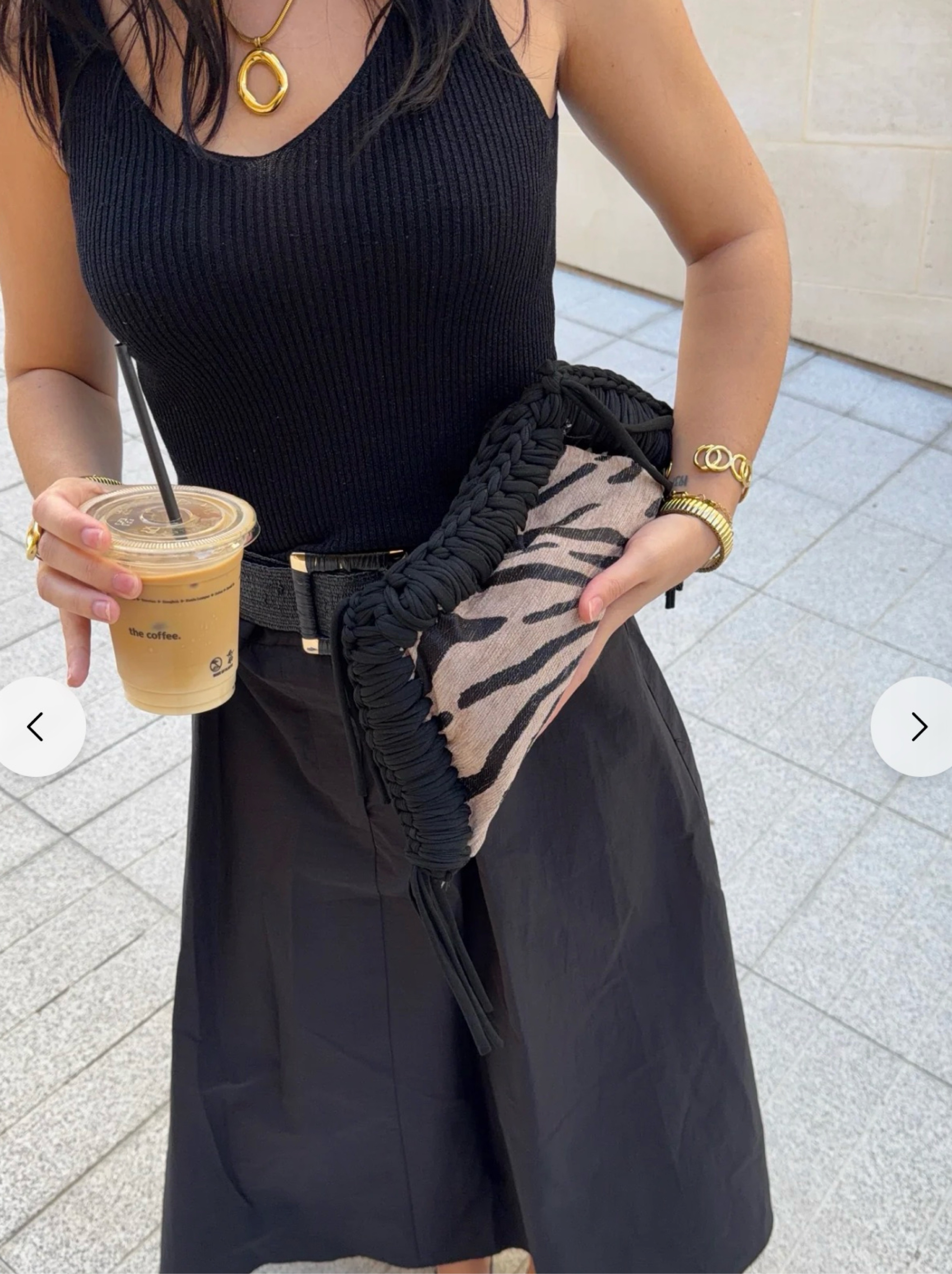 Black Ruched Zebra Print Clutch Bag by Inedito - Pickle