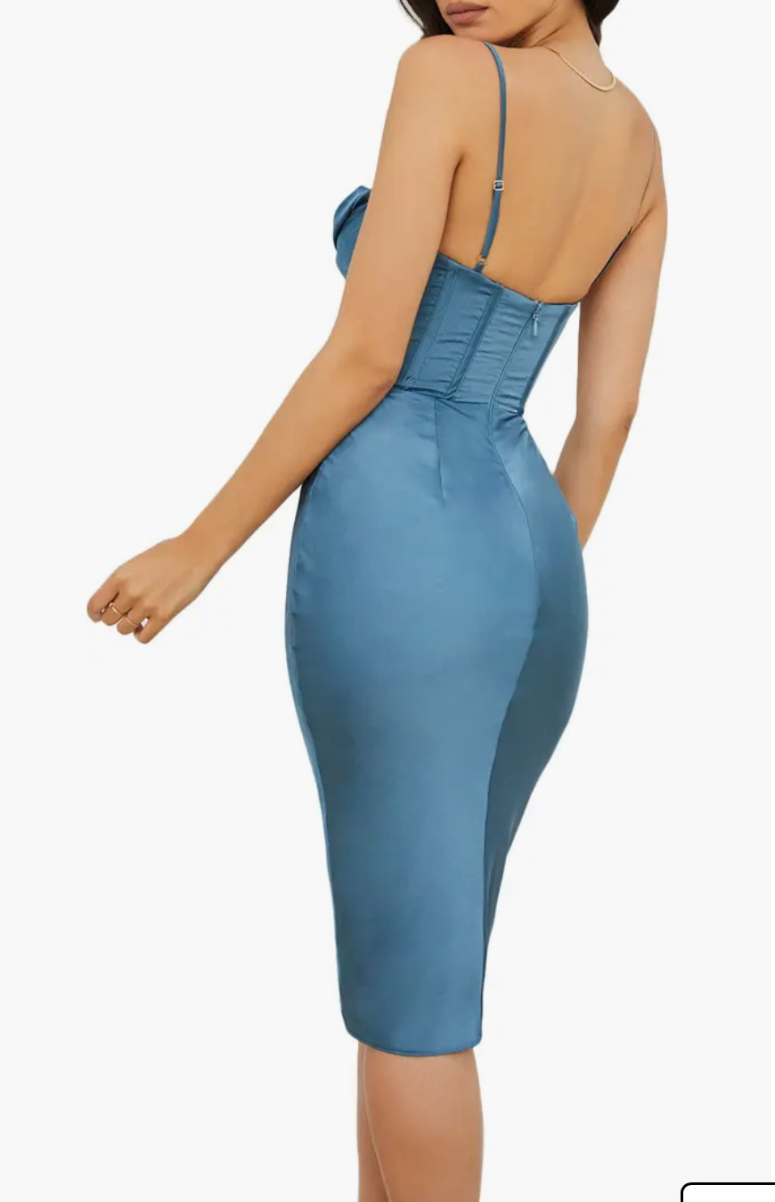 House of CB Myrna Satin Corset Dress by House of CB - Pickle