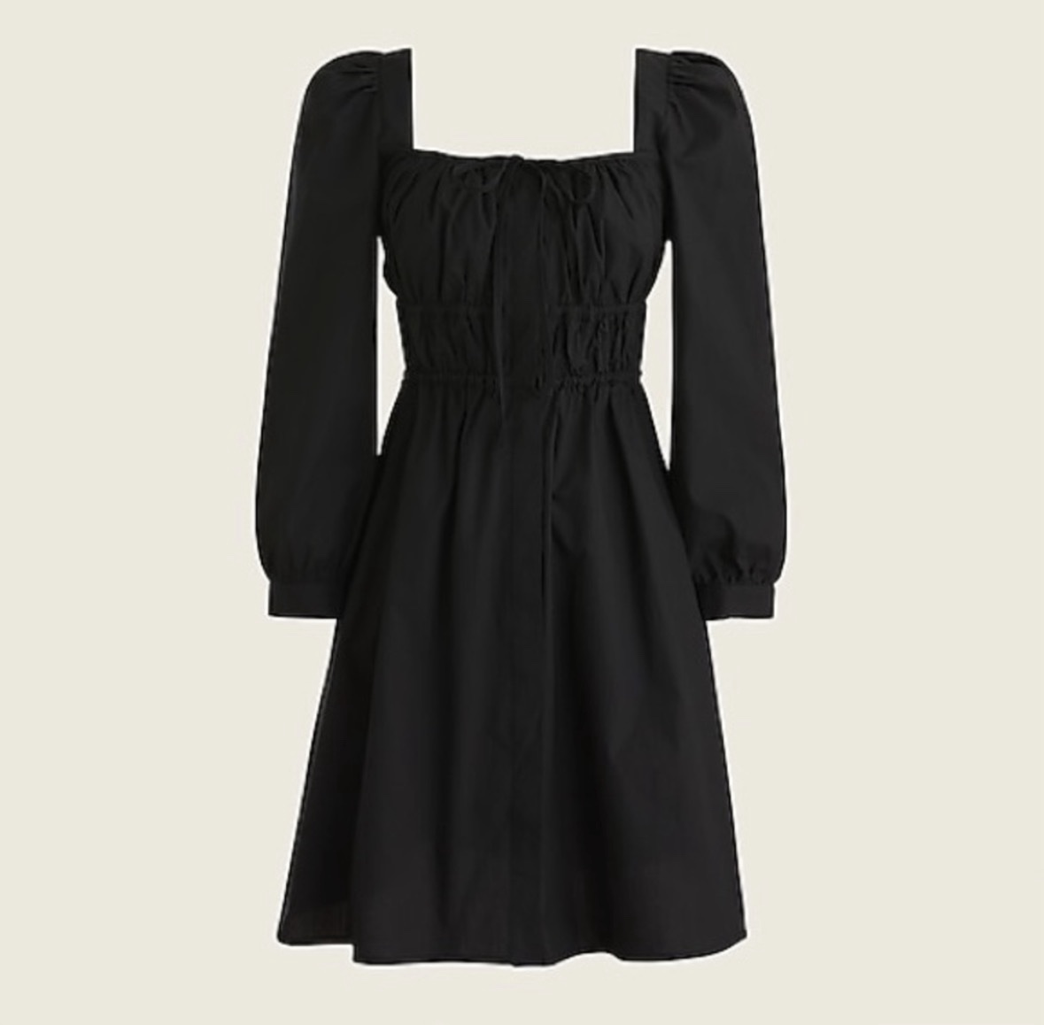 J.Crew Black Cotton Poplin Cinched-Waist Dress by J.Crew - Pickle