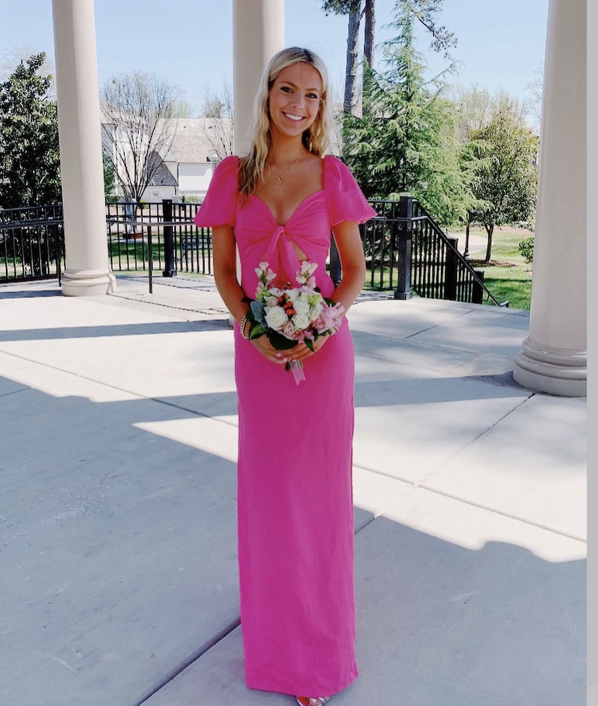 pink floral homecoming dress WEDTREND Women Pink Floral Homecoming Dress with Bow A-Line V Neck Tiered  Printed Short Cocktail Dress