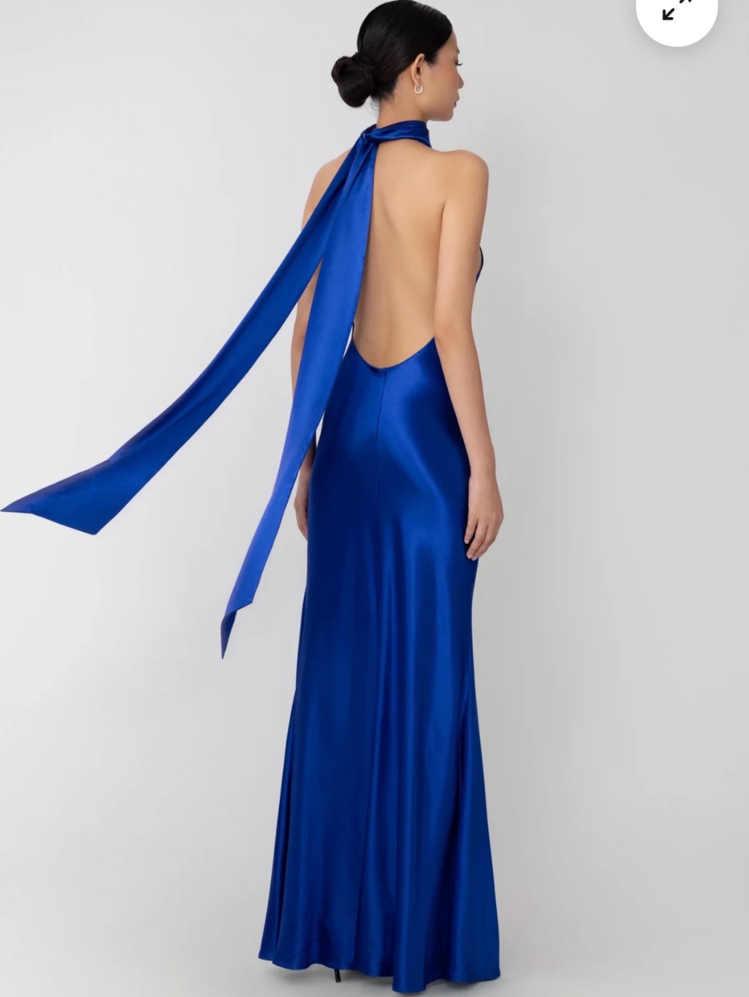 cobalt blue halter neck dress HALTER BIAS MAXI SLIP DRESS IN COBALT | CULT MIA