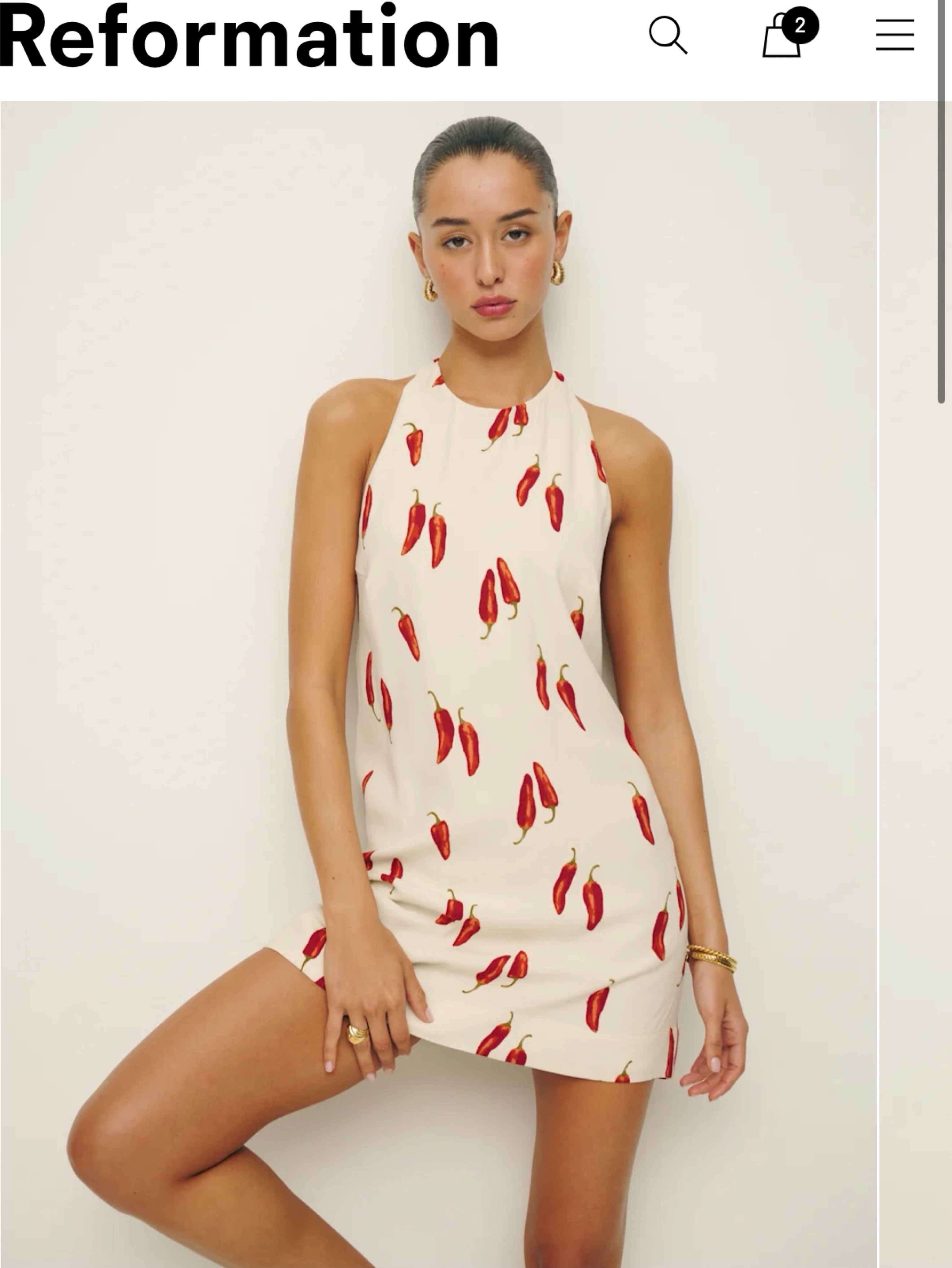 Reformation Chili Pepper Halter mini Dress
