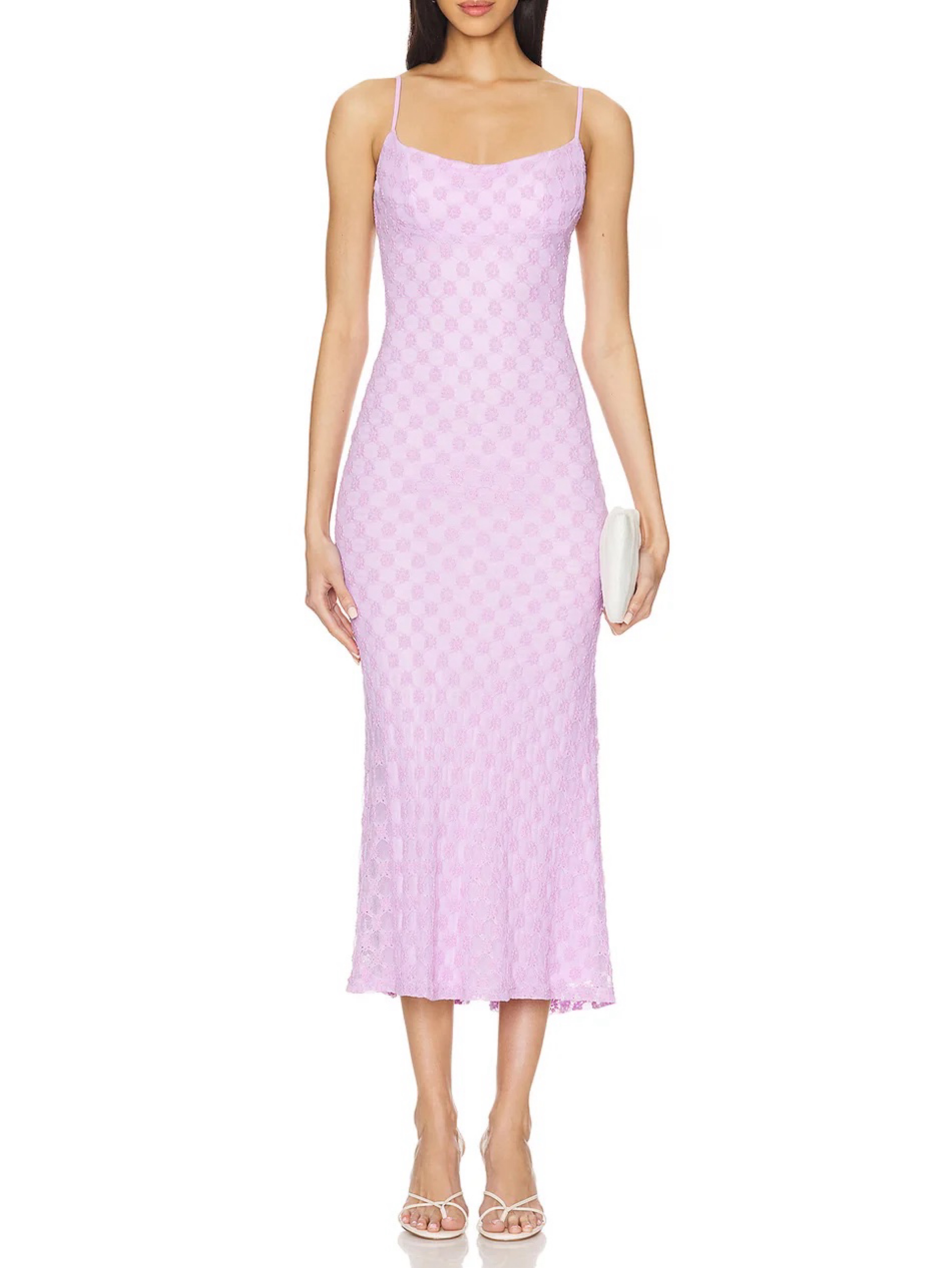 Bardot Mesh Midi Dress Lilac