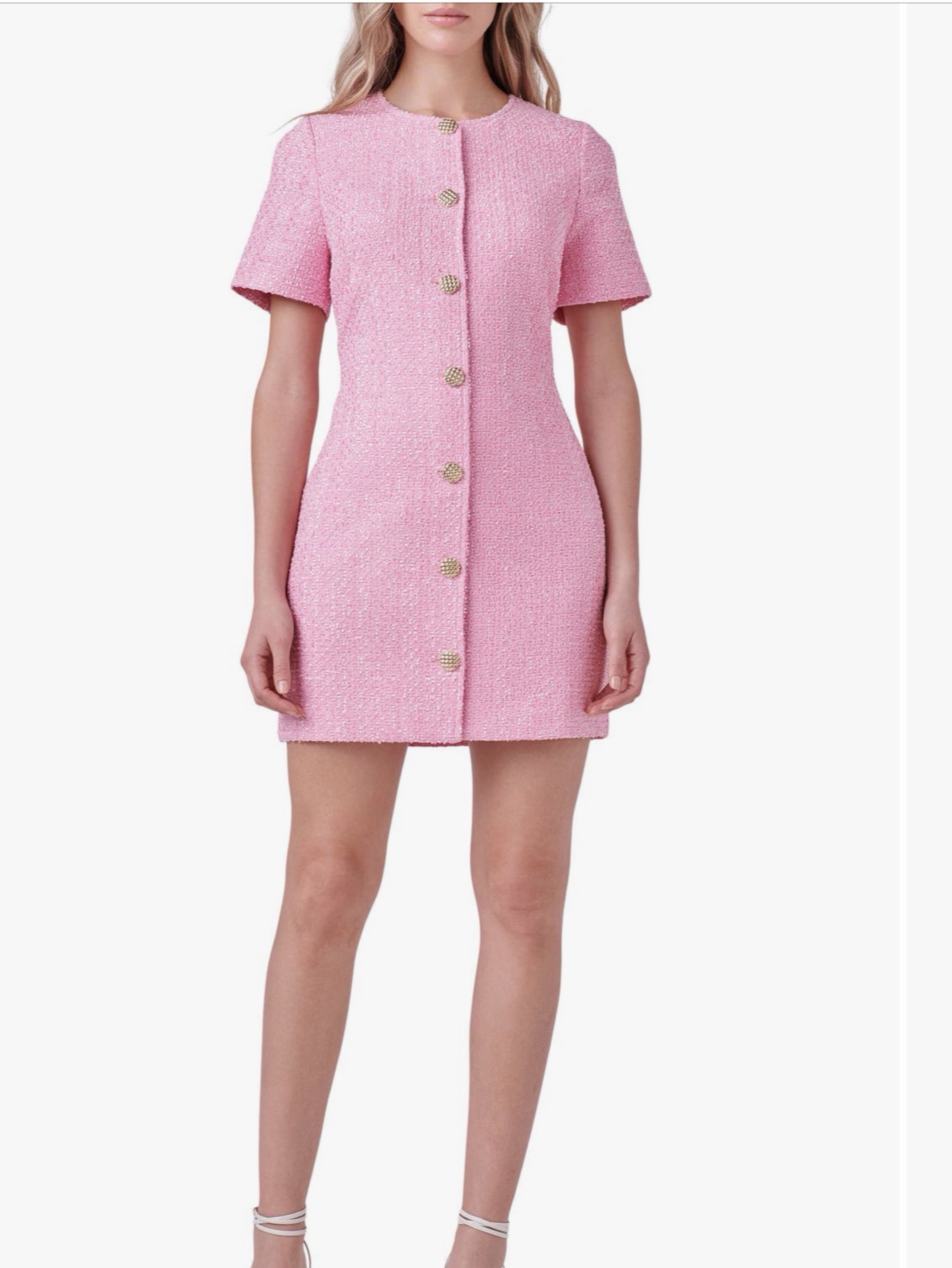 Pink Tweed Sheath Dress