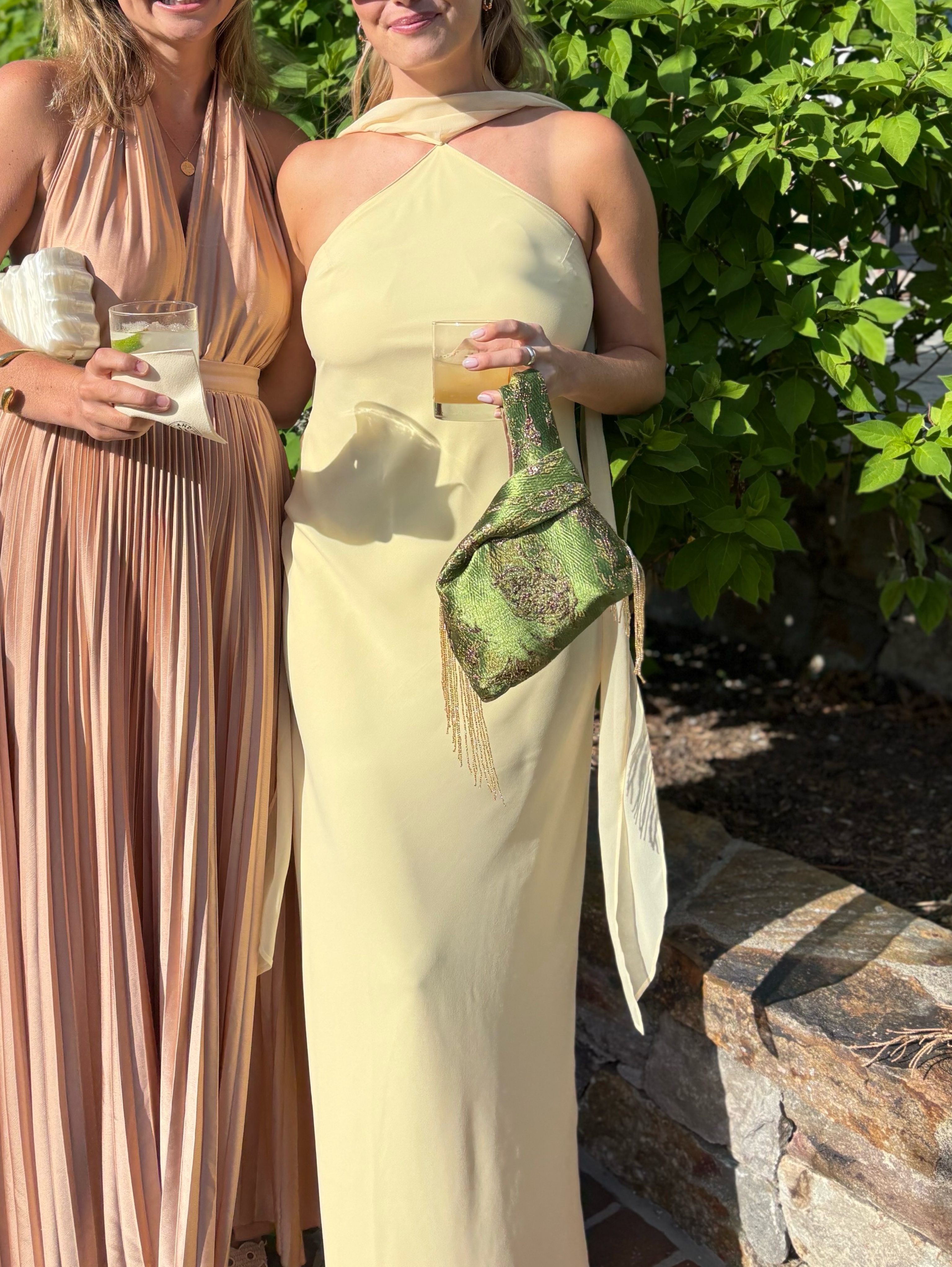 pale yellow halter dress yellow dress halter V-Neck Long Halter Prom Dress with Open Back Pale Yellow / Medium