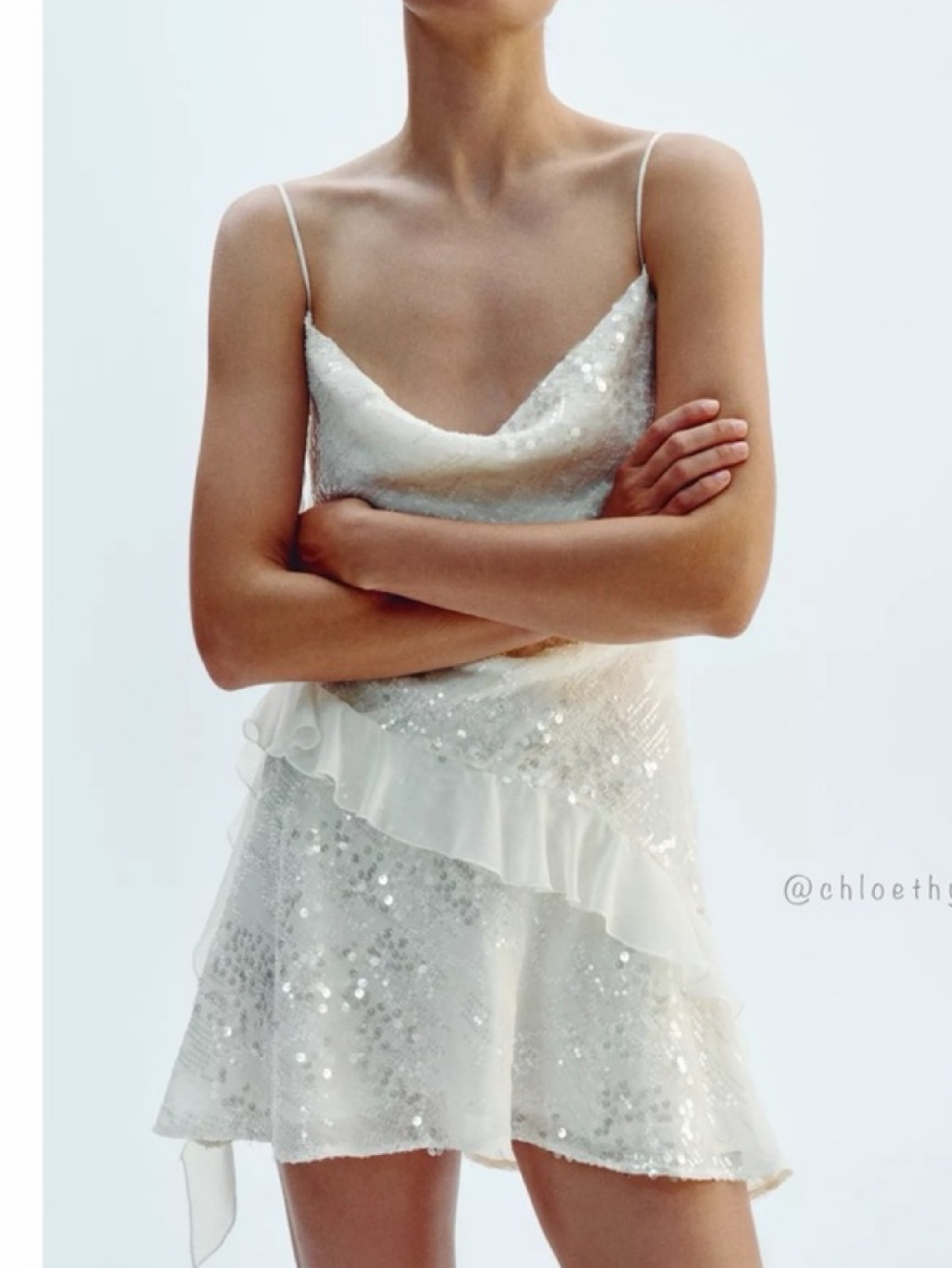 zara sequin mini dress Invisible back zip fastening. Zara Sequin Ruffle Mini Dress