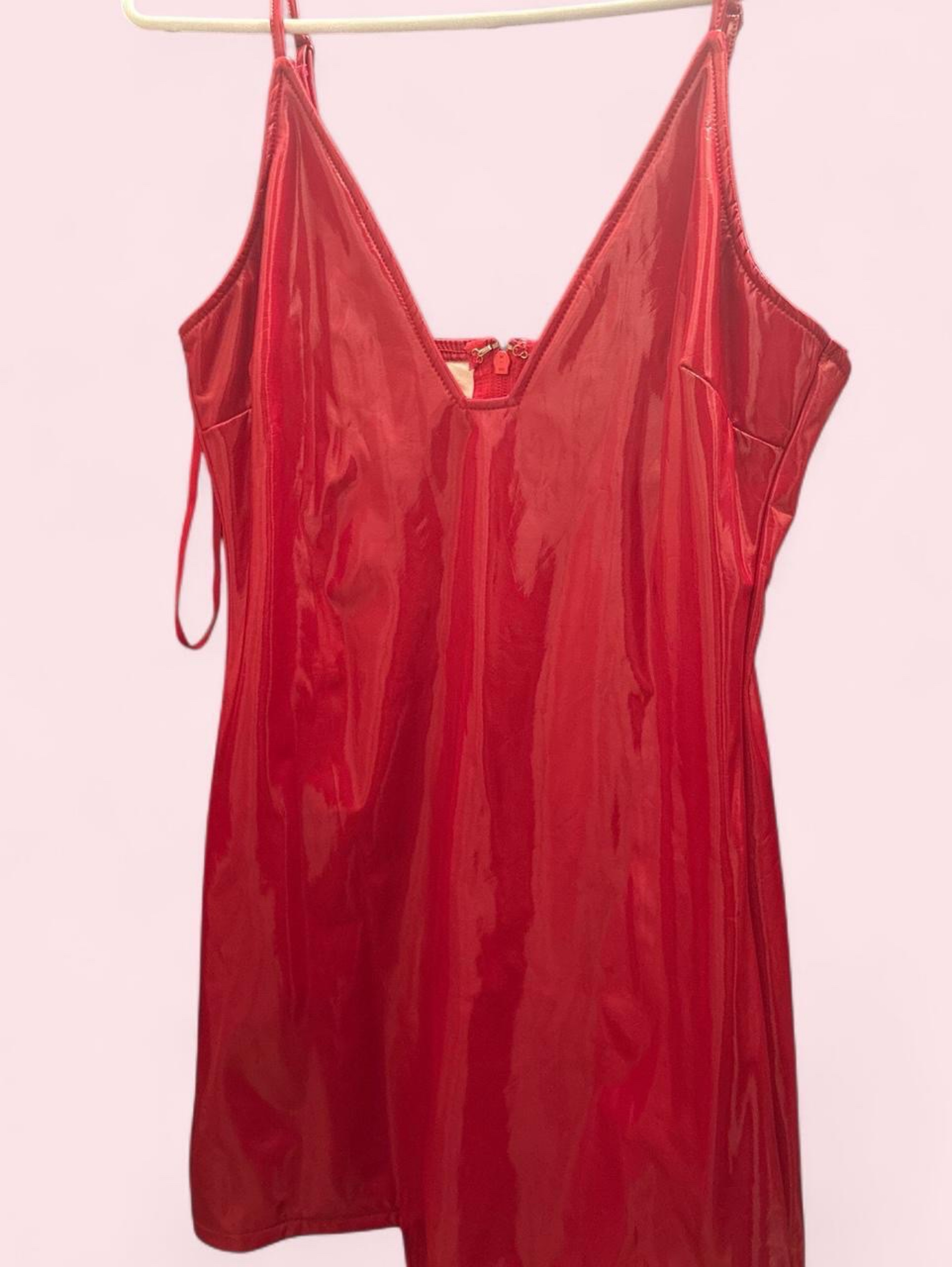 red pleather dress Buy Lipsy Burgundy Faux Leather Petite Wrap Midi from Next USA Short Sleeve Collared Faux Leather Bodice Soft bodice lining 4 Front Pockets Snap Button Closure on Pockets Hidden Zipper Closure Gold snap button Closure Belted Strap (removeable) Stretchy Fabric Adult Red Faux Leather Tube