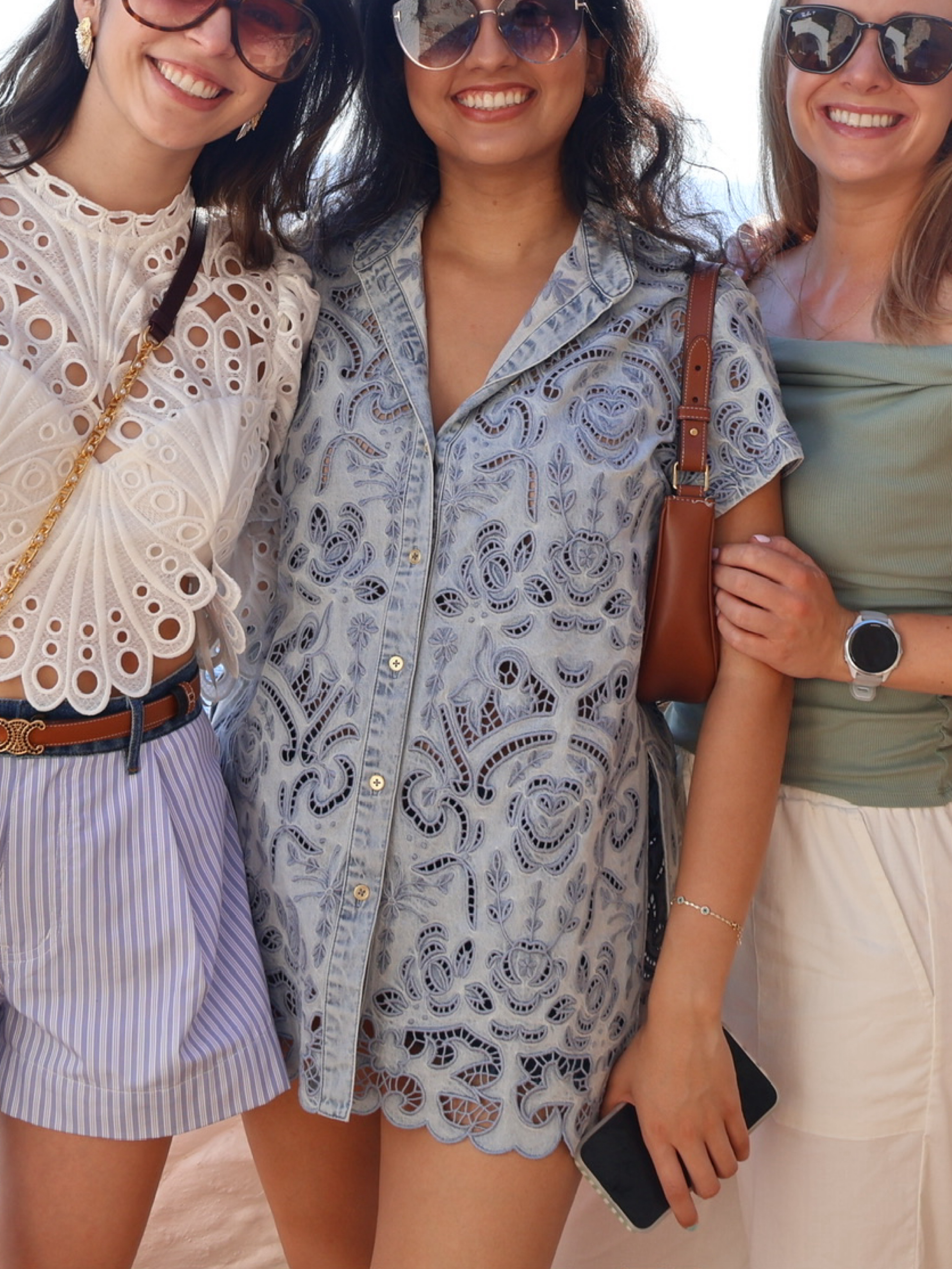 Alice + Olivia Lane Embroidered Denim shirt