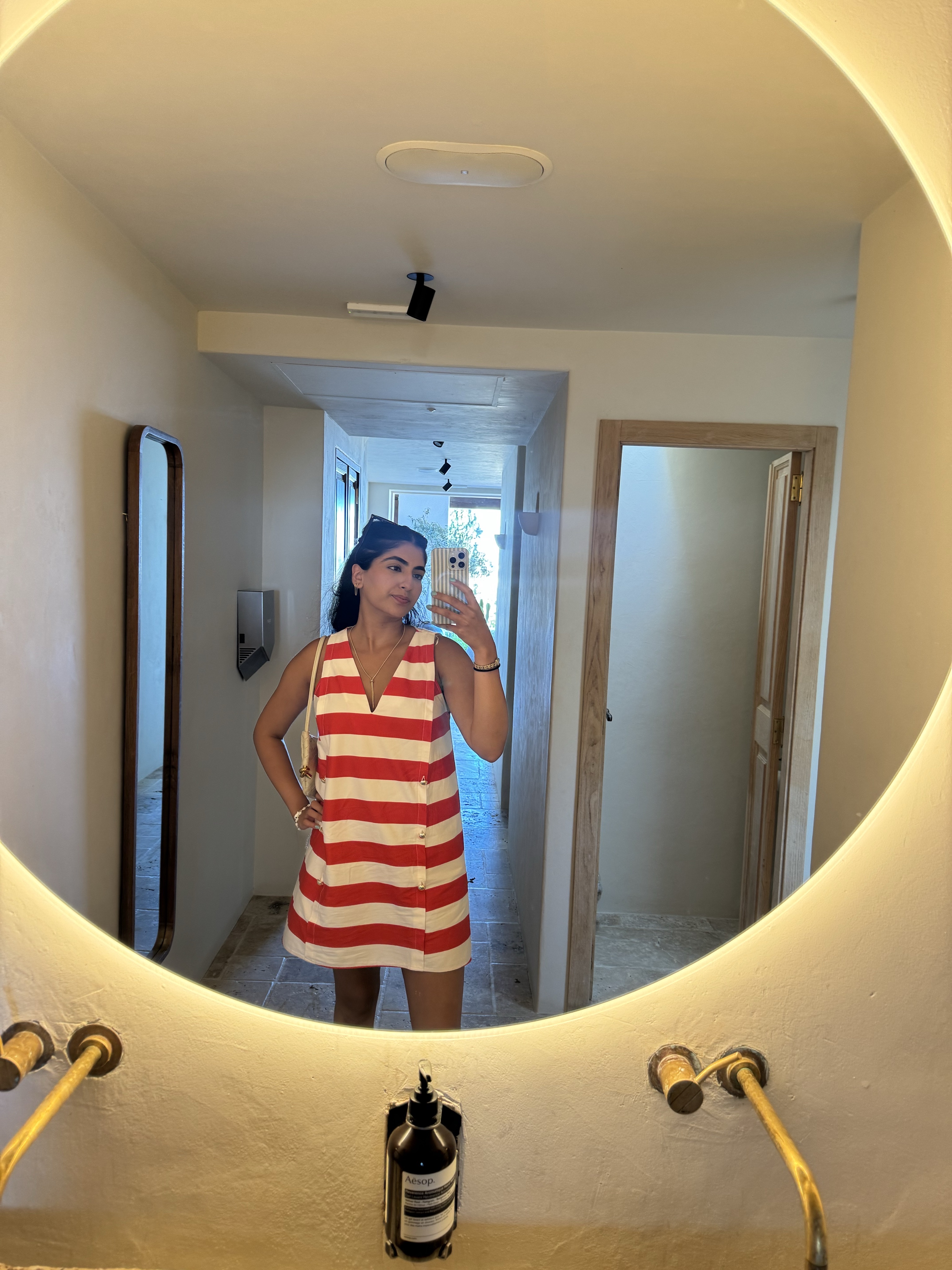 Zara red strip dress
