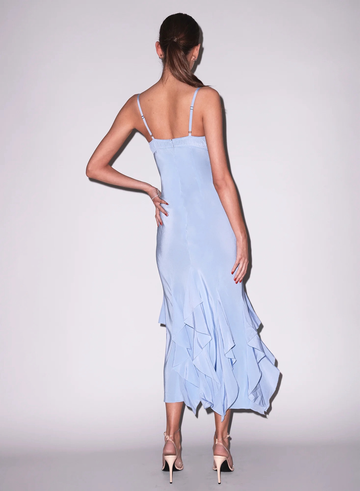 fleur du mal blue dress Fleur Du Mal lace-insert Slip Dress | Blue