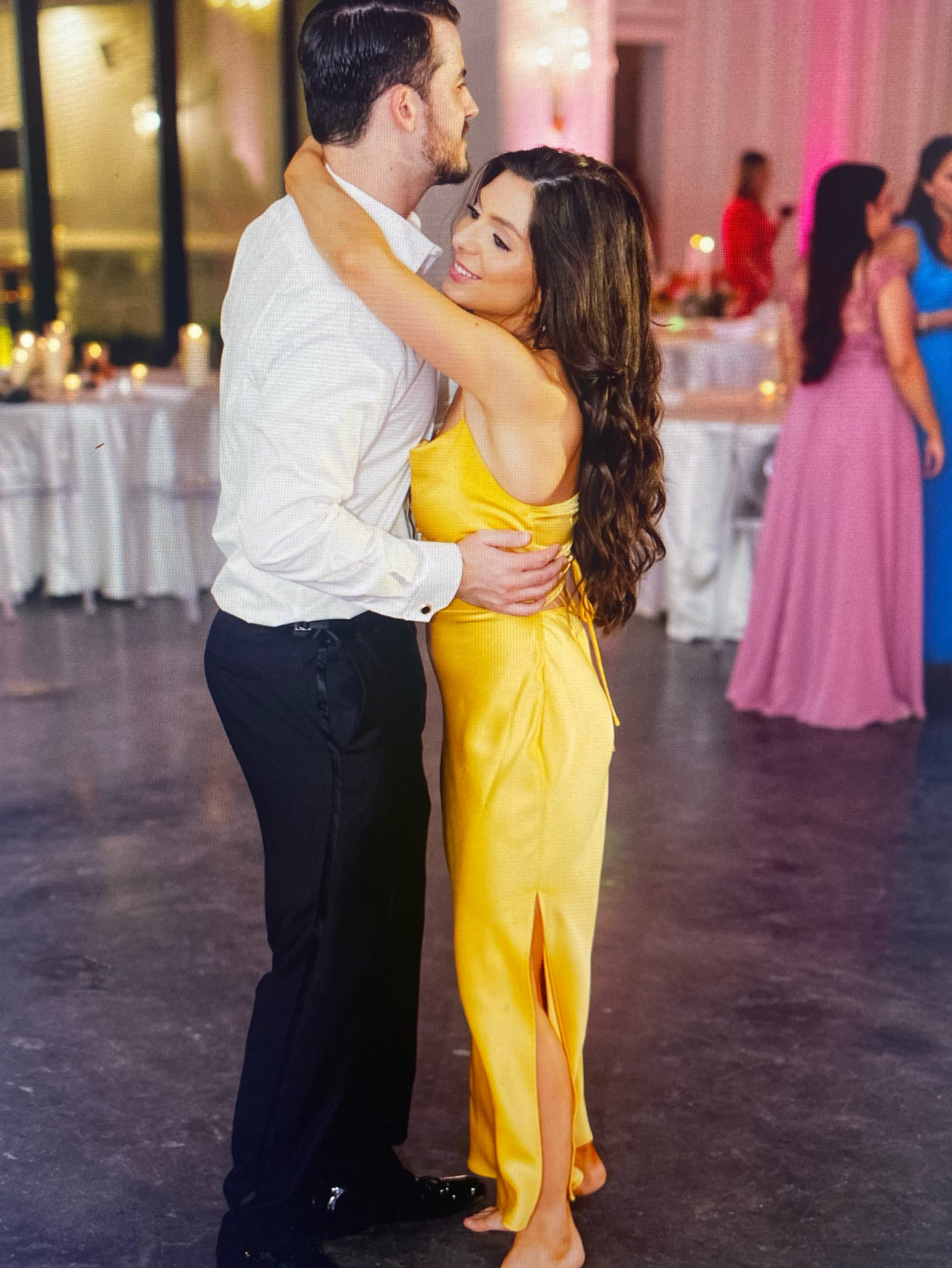 yellow satin midi dress Yellow Midi Dress - Yellow Satin Dress - Mock Neck Midi Dress