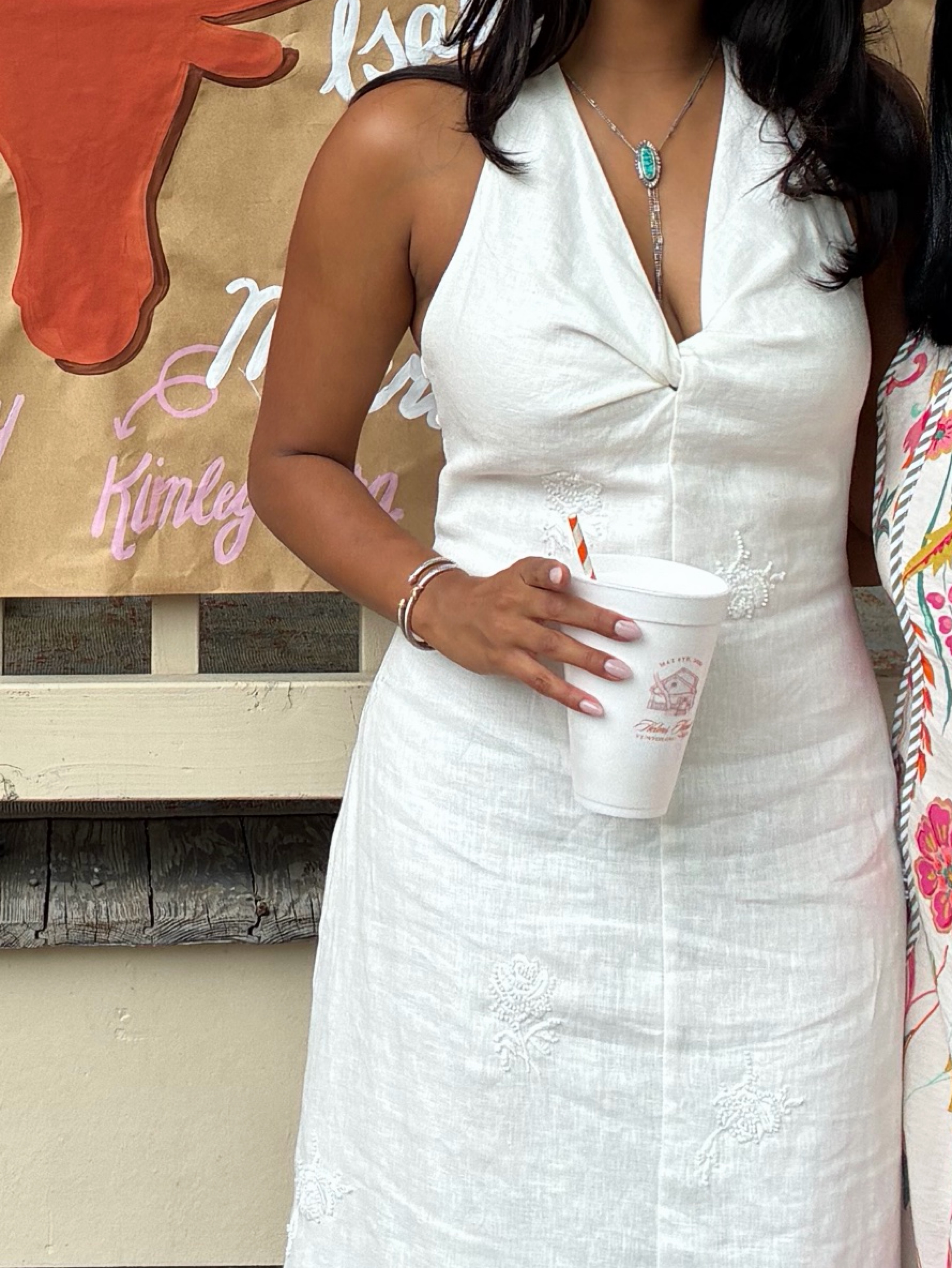sir white linen dress Alessandra Midi Dress | Ivory