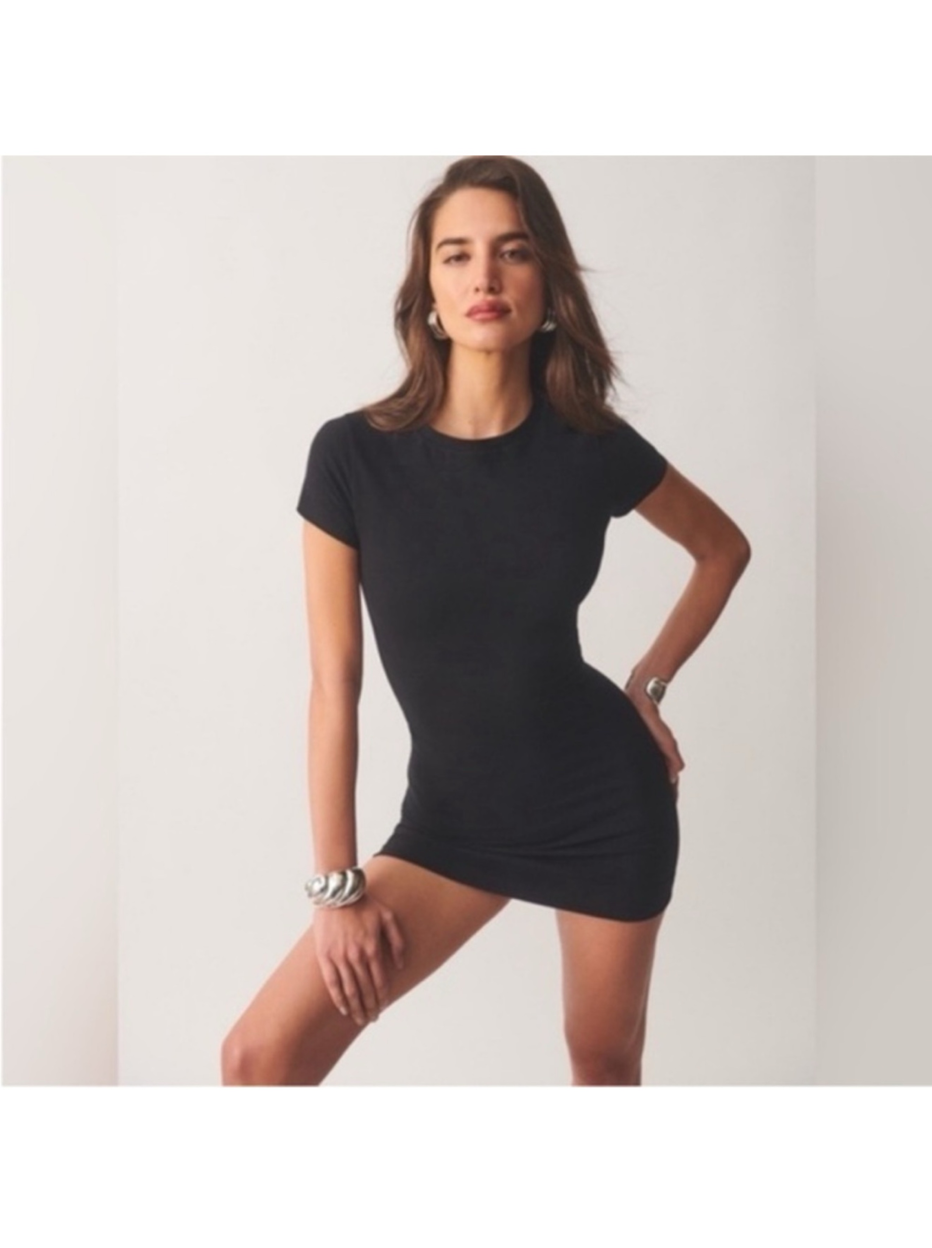 Reformation Black Fitted Mini T-Shirt Dress by Reformation - Pickle Reformation Black Fitted Mini T-Shirt Dress by Reformation - Pickle
