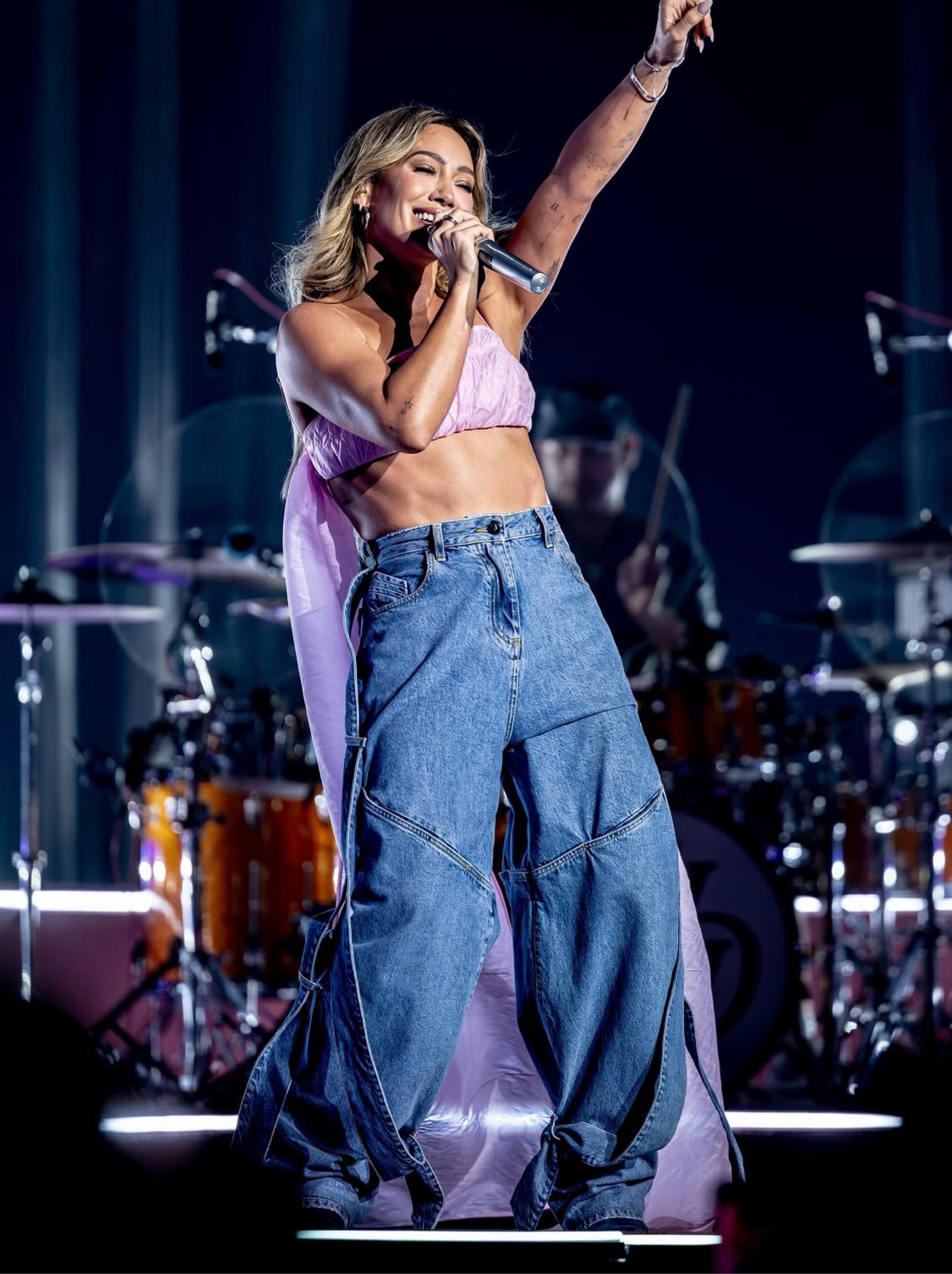 The Attico tie detail jeans ASO Hillary Duff