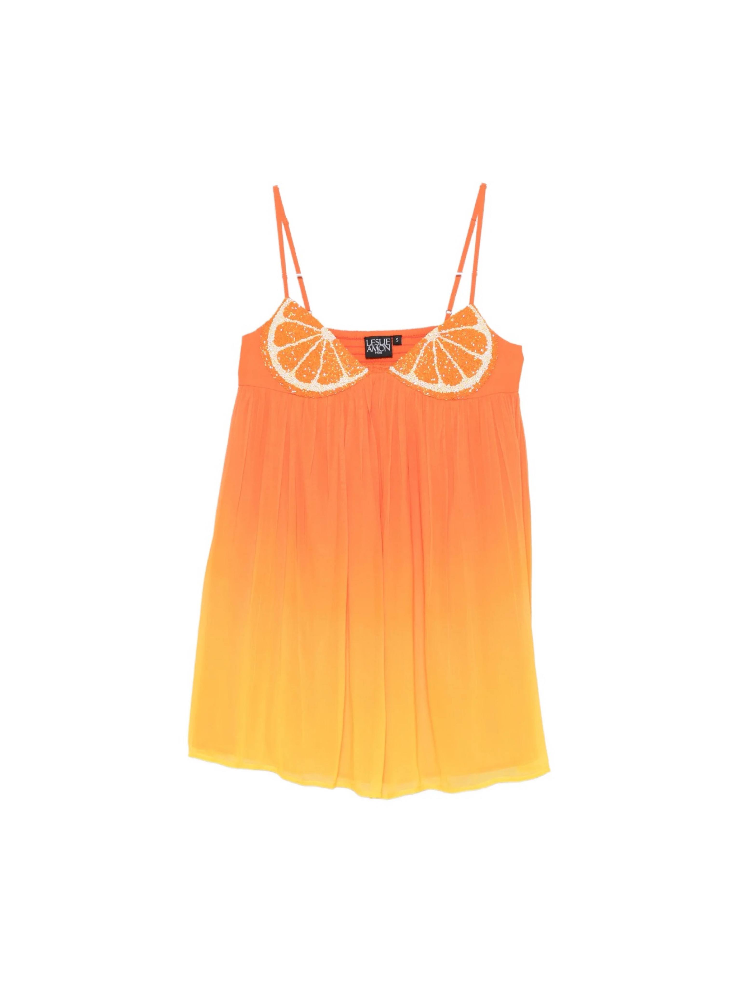Leslie Amon Citrus sequin-embellished ombre mini dress