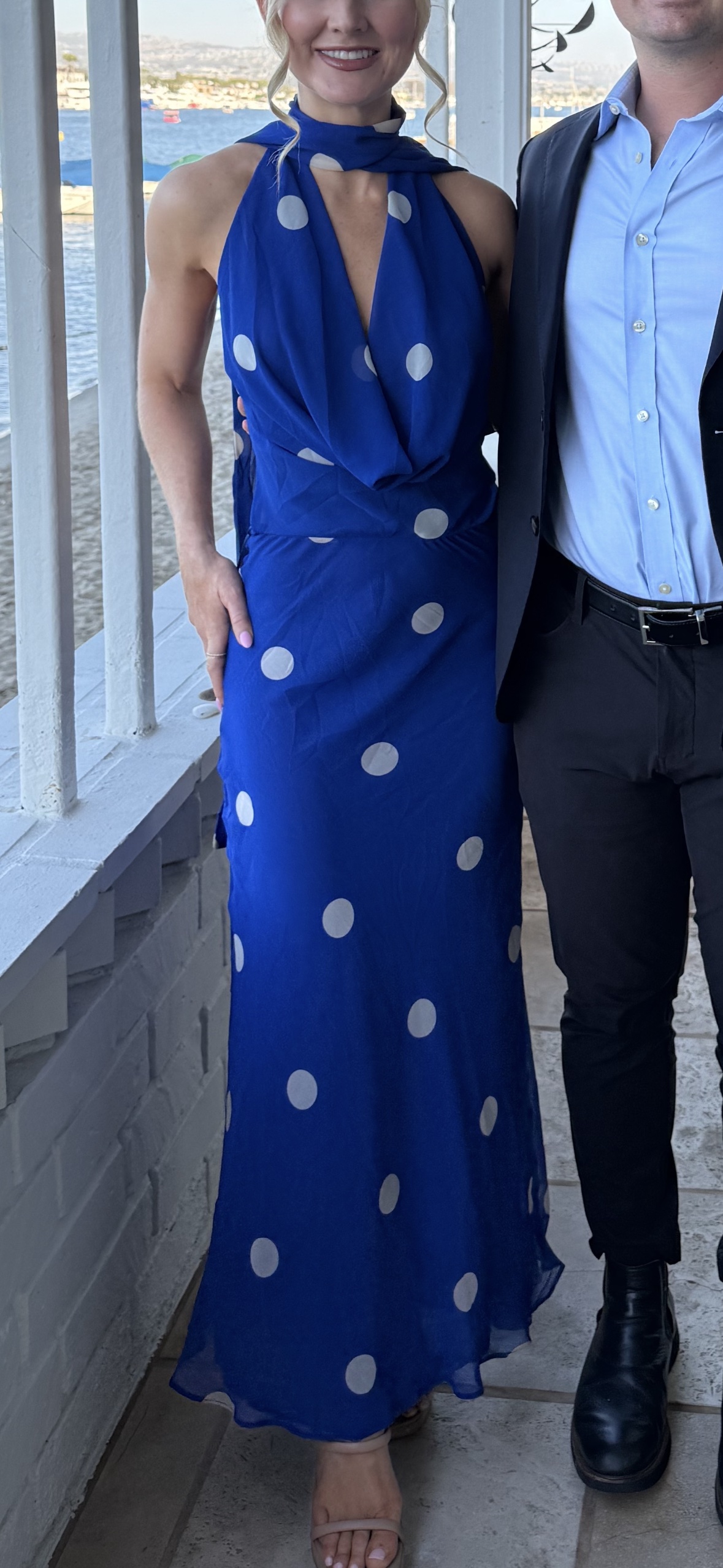 zara blue halter dress Zara