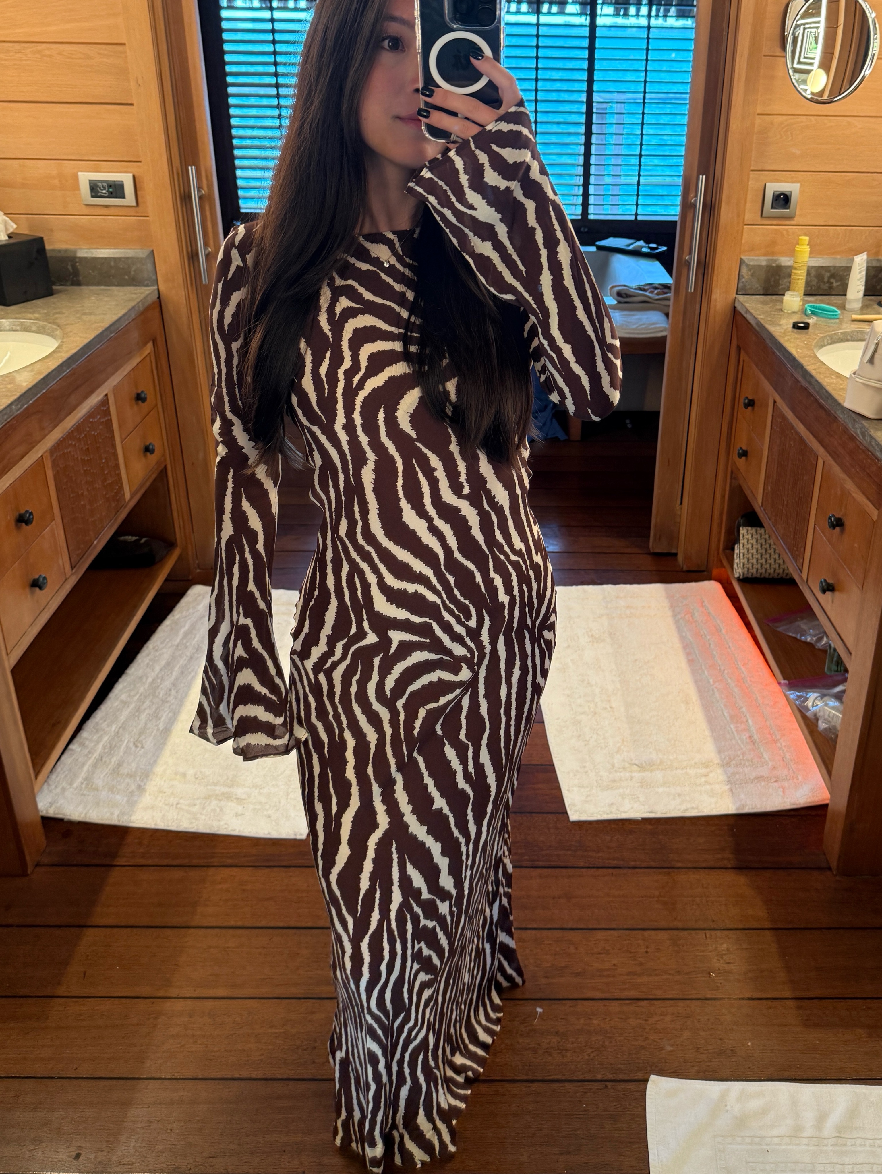 brown and white zebra dress Brown Zebra Print Puff Sleeve Ella Midi Dress