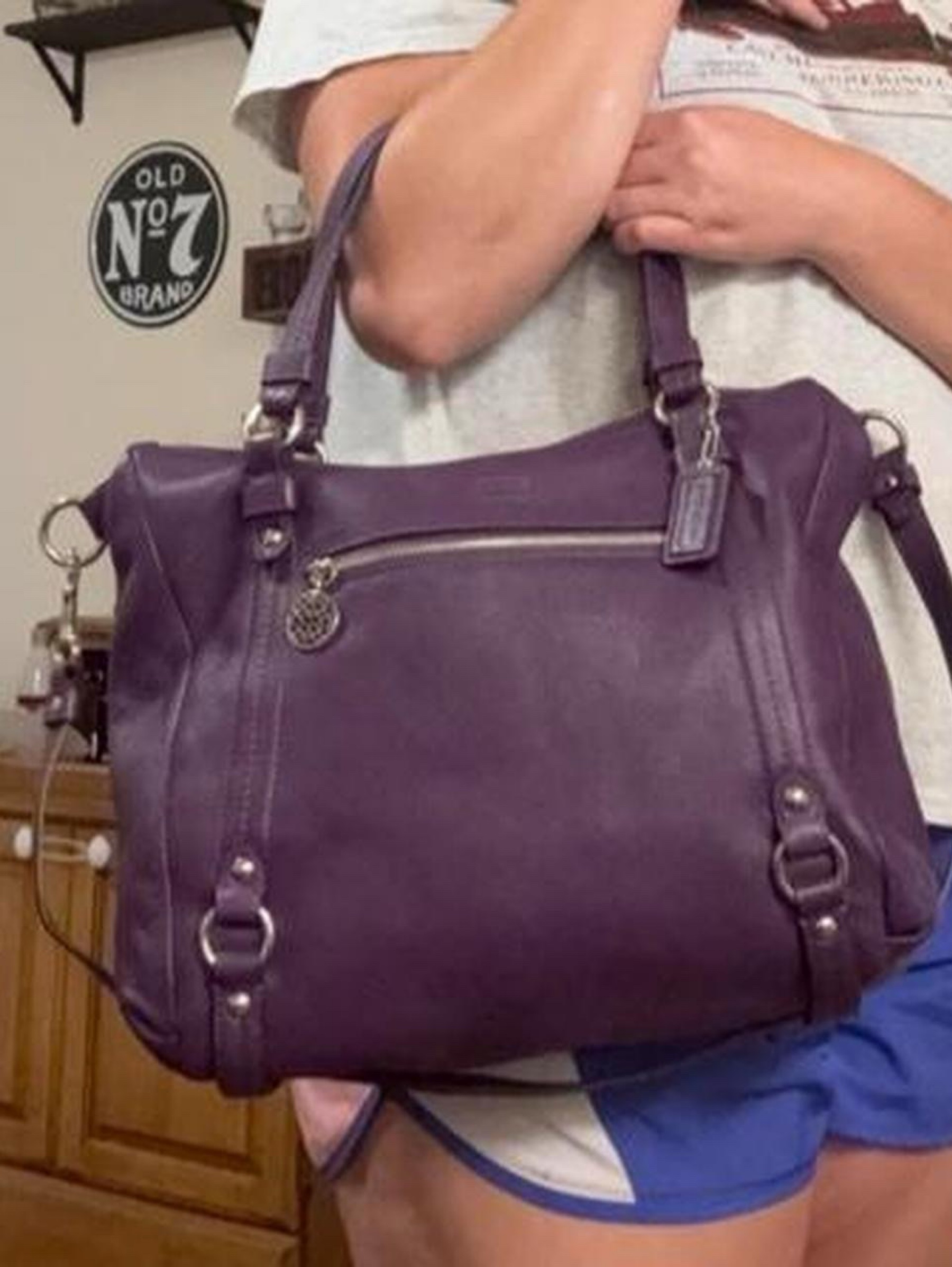 Coach Purple Leather Medium Shoulder and Crossbody Bag by Coach