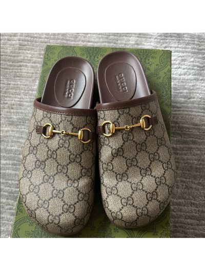 Gucci Sol Monogram Coated Canvas Slides size 37/ 7 by Gucci | Pickle