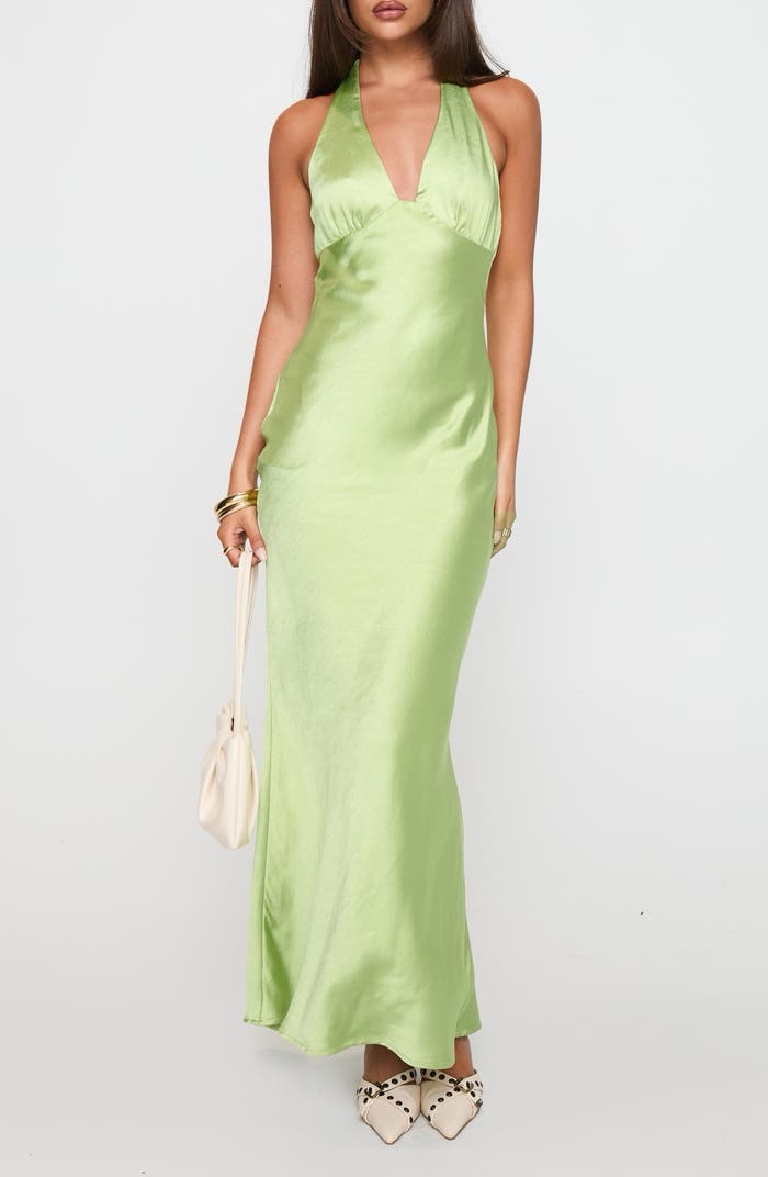 Princess Polly Gloriana Halter Maxi Dress Green by Pretty Little Thing -  Pickle