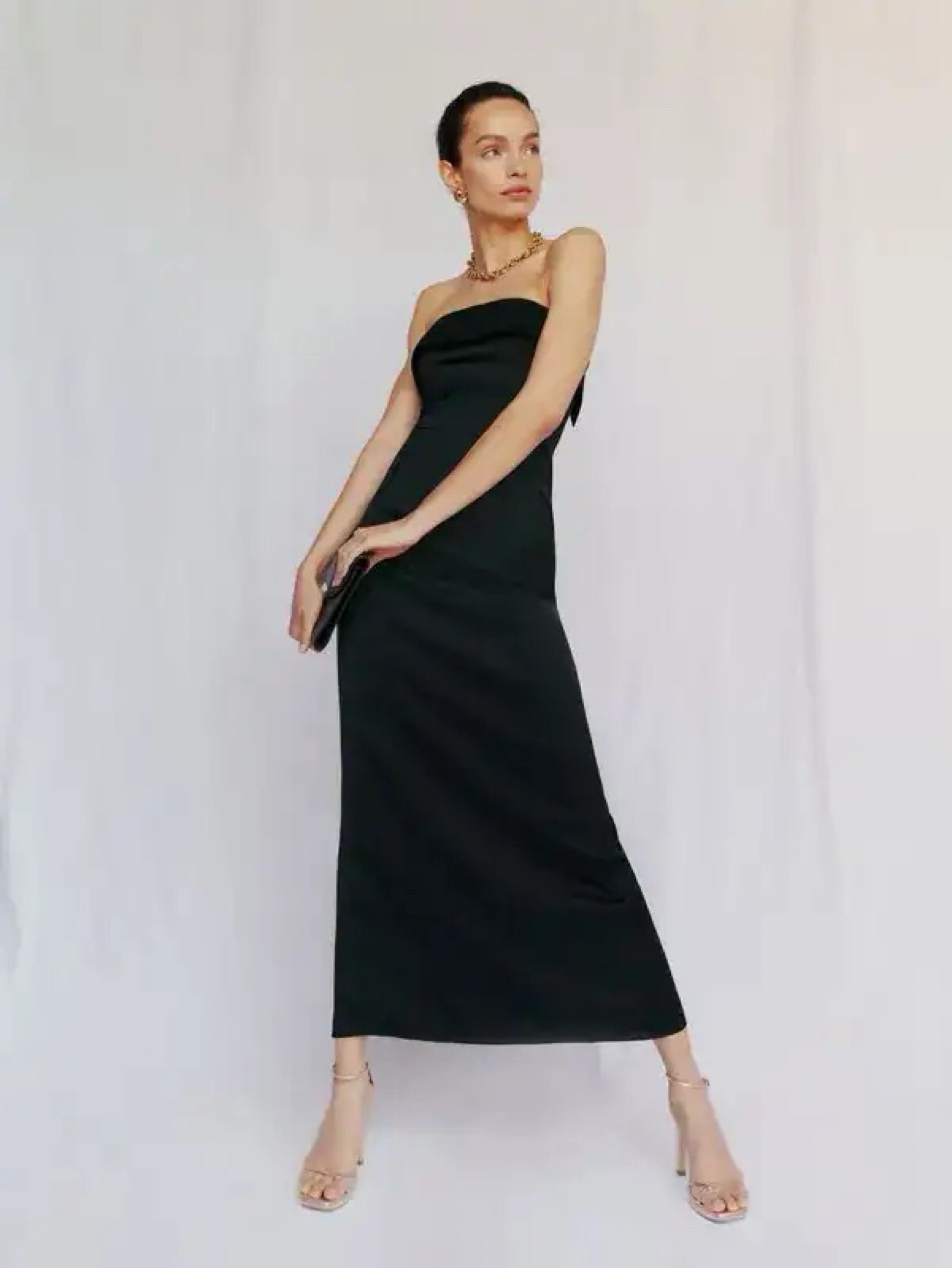 Reformation Johan Black Silk Dress