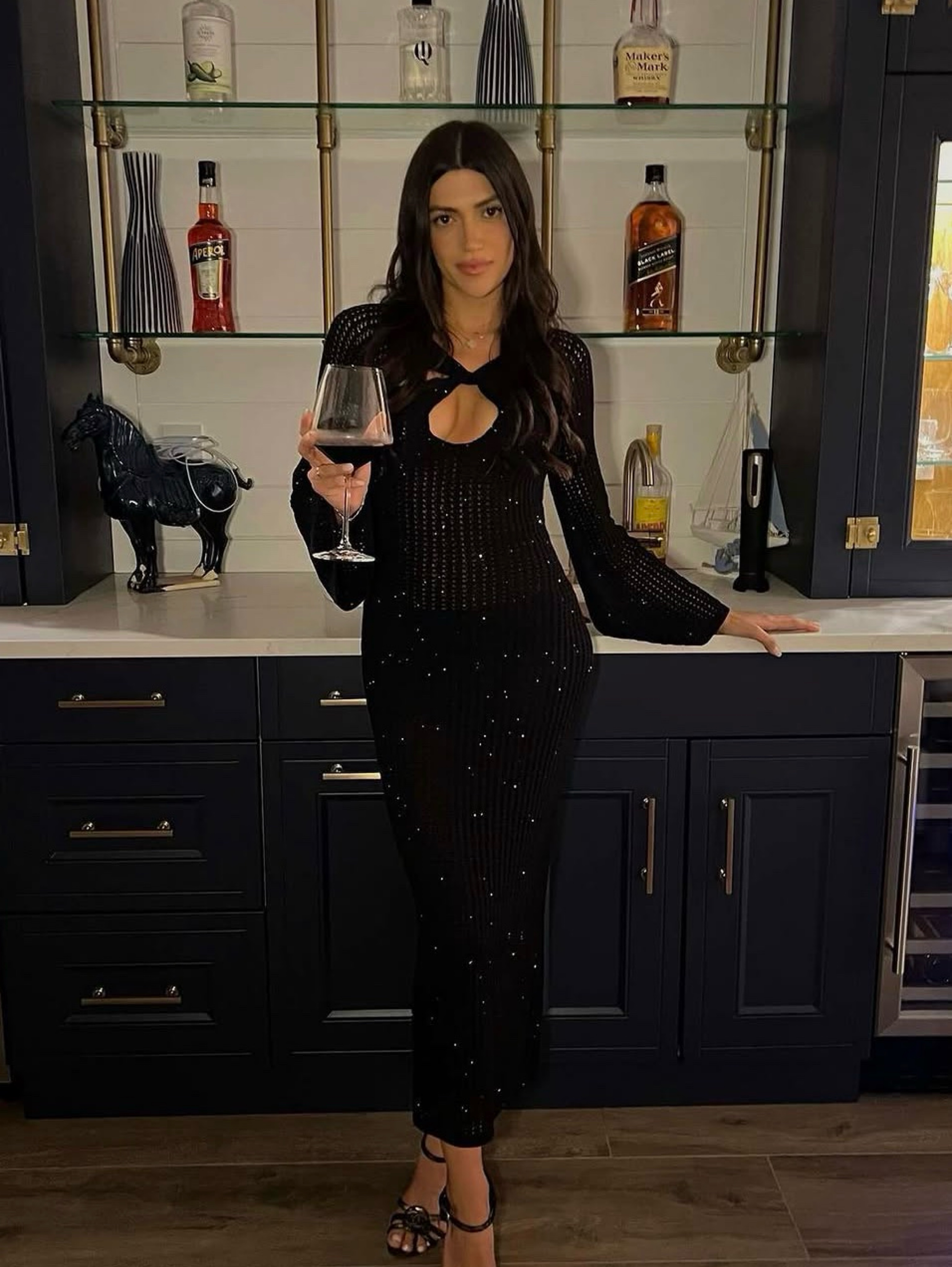 black sparkle knit dress Runaway the Label Black Sparkle Knit Midi Dress by Runaway the Label