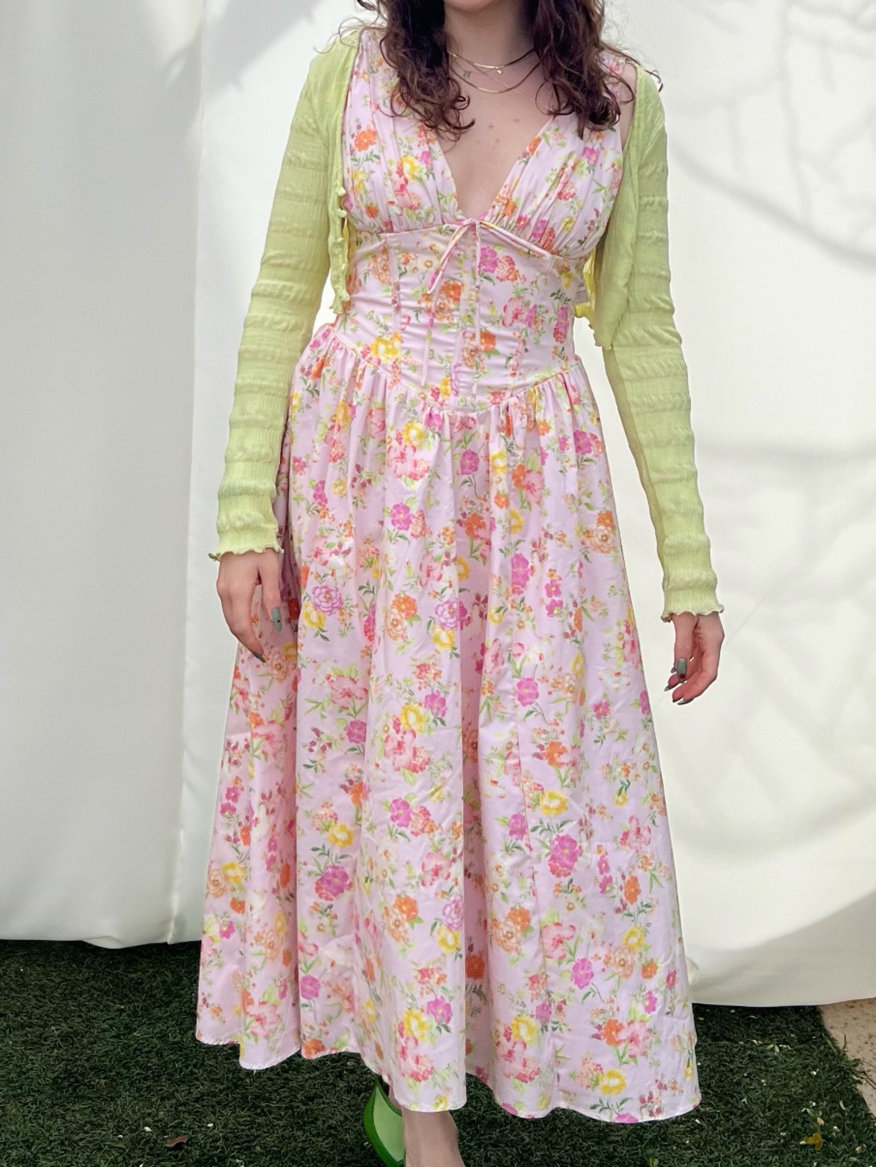 house of cb floral midi dress Clothing: Midi Dresses: 'Kelly' Royal Rose Print Corset Midi Sundress