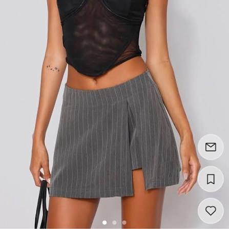 Tiger Mist Cooper Skort in Charcoal Pinstripe