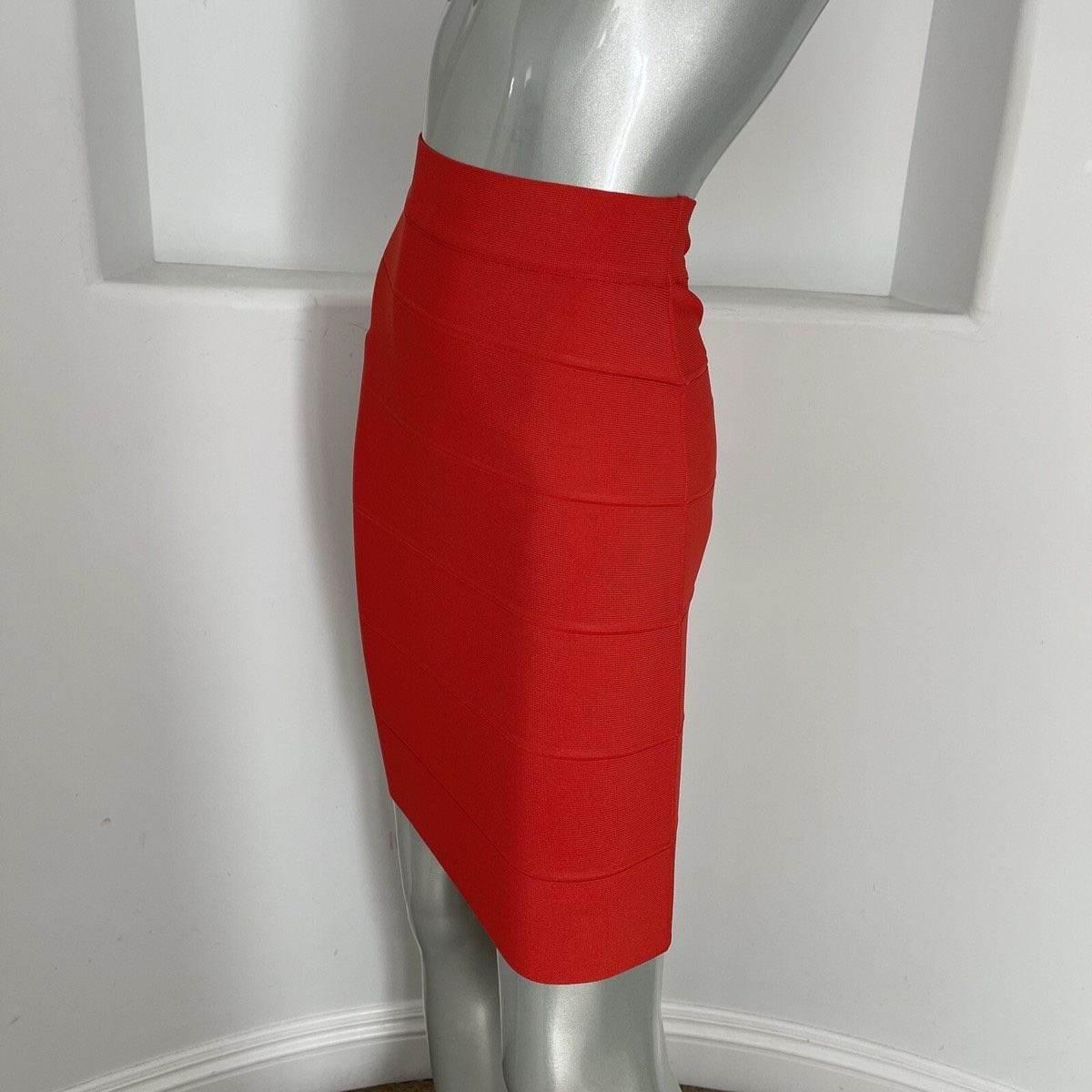BCBG MAXAZRIA Red Bandage Pencil Skirt