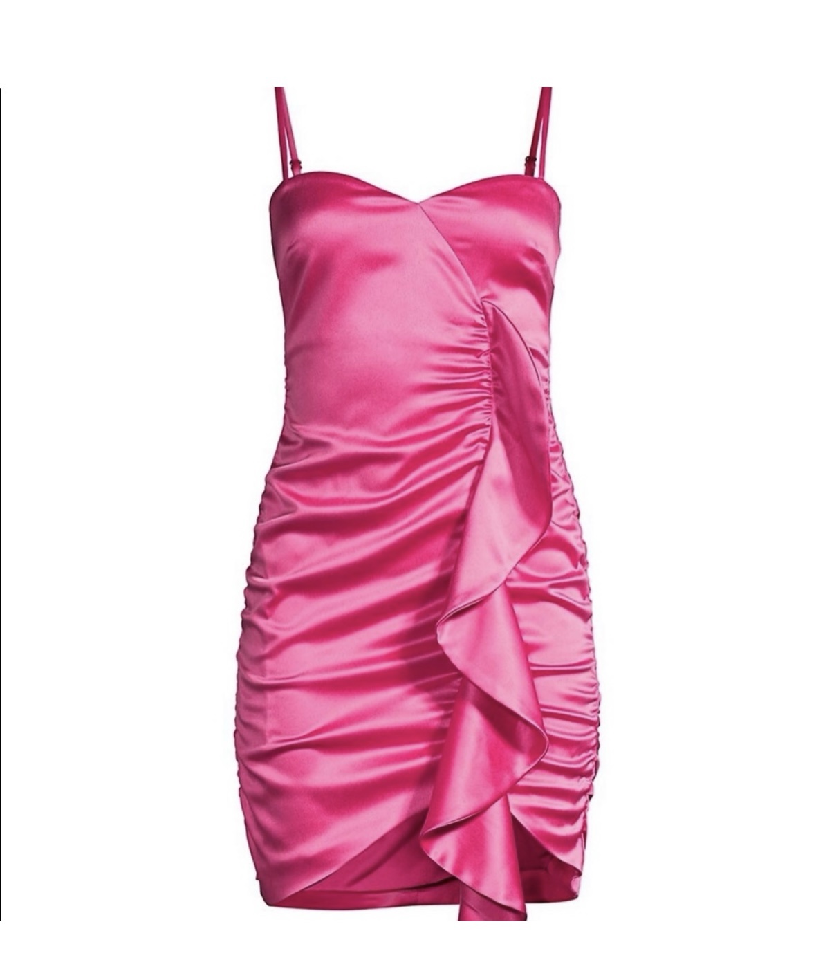 LIKELY Hot Pink Satin Ruched Mini Dress by LIKELY - Pickle LIKELY Hot Pink Satin Ruched Mini Dress by LIKELY - Pickle