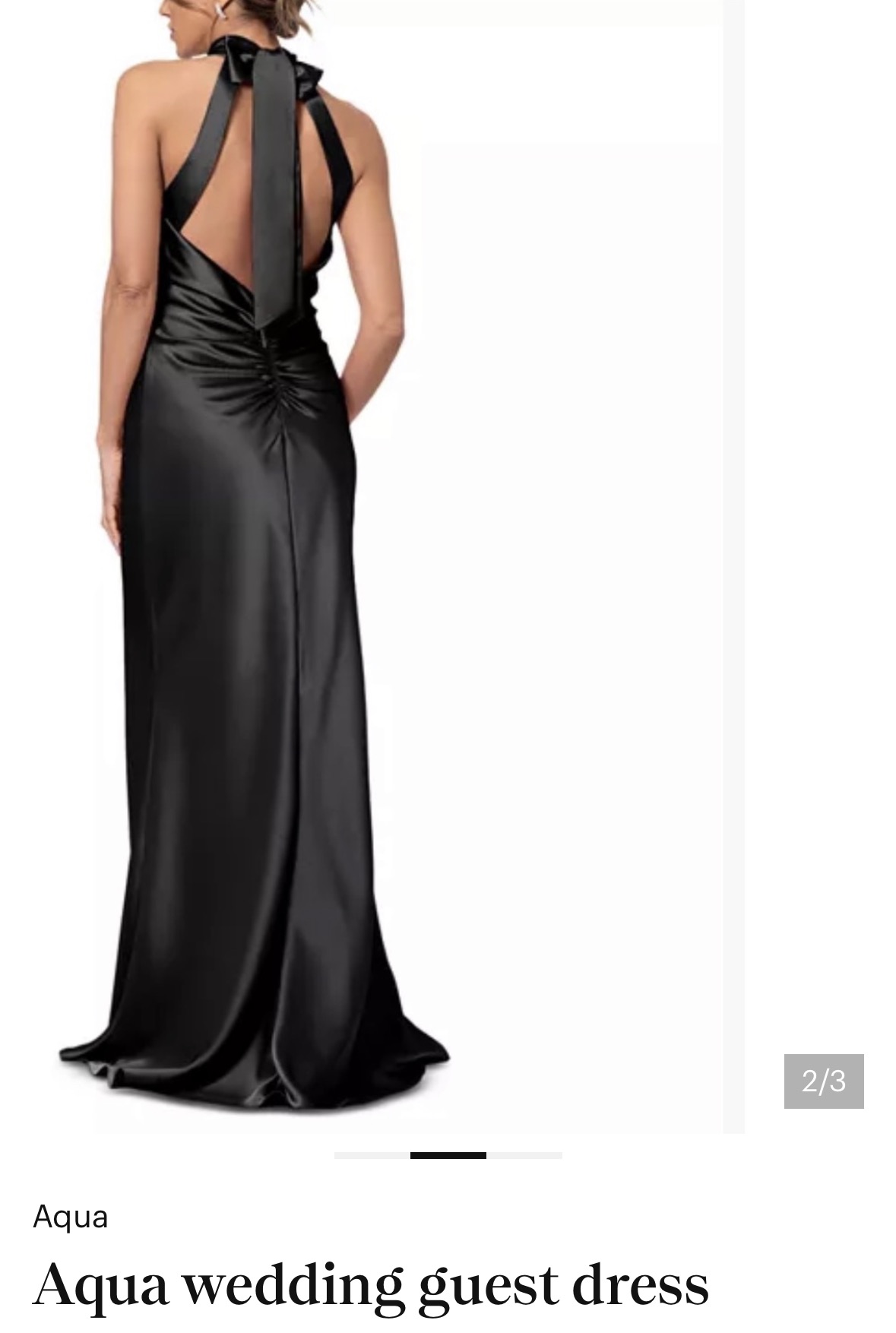 Aqua Black Satin Halter Gown by Aqua - Pickle Aqua Black Satin Halter Gown by Aqua - Pickle