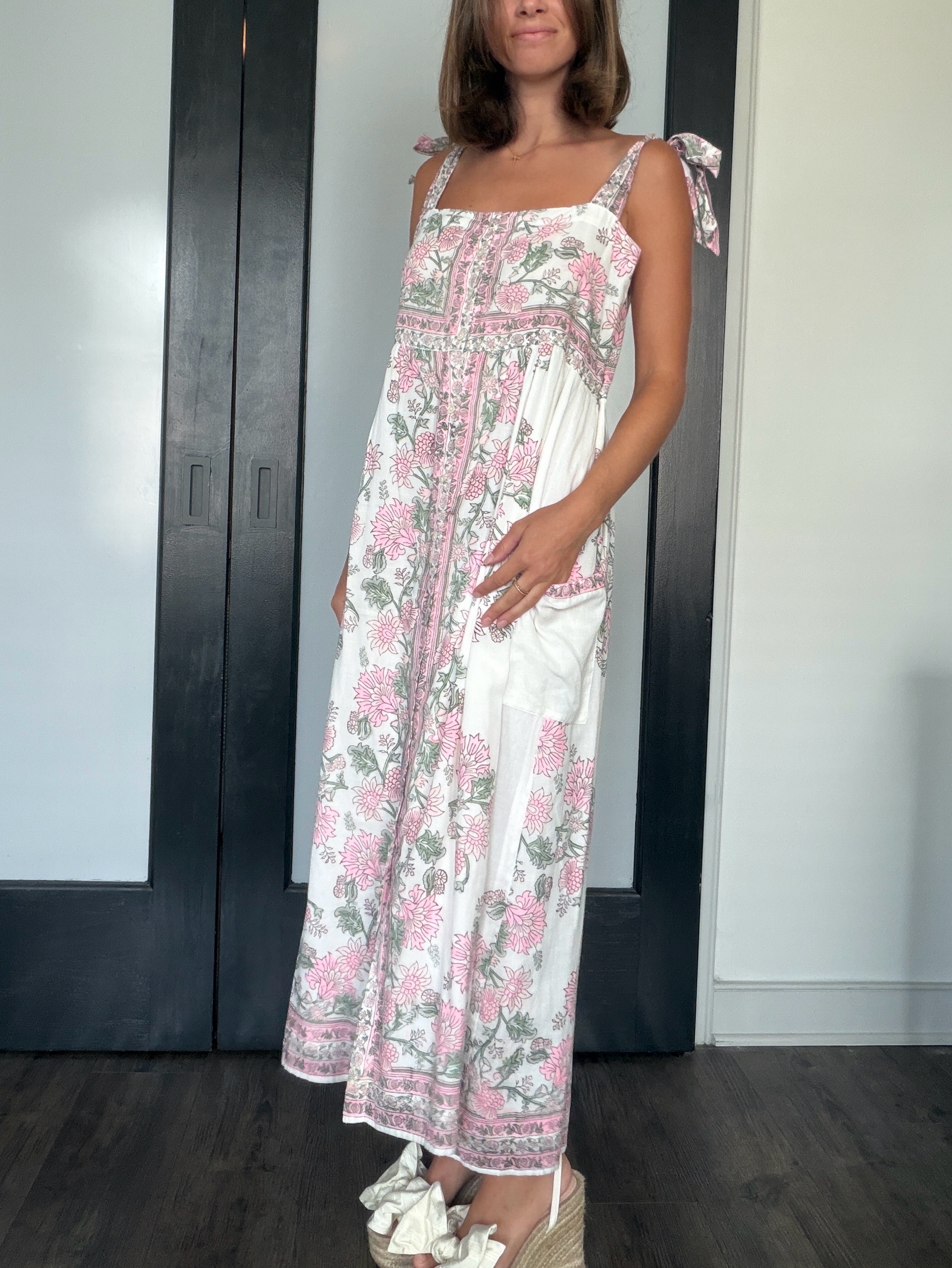 juliet dunn dress Blue Floaty with Majorelle Tie Dye Print  London This dress features a vibrant Aqua Juliet Dunn V-Neck Mosaic Print