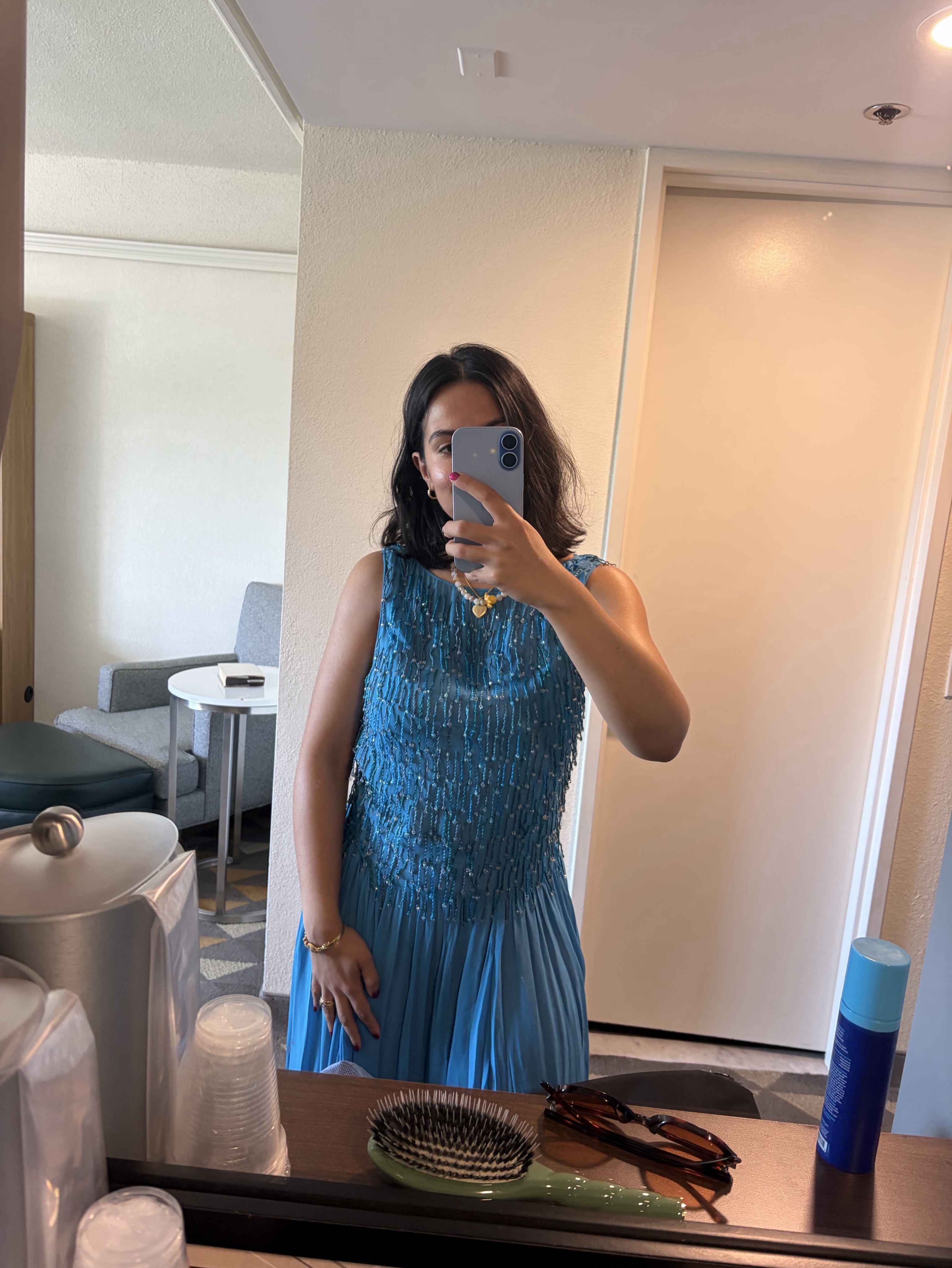 doen blue silk dress GWENDOLYN DRESS -- DEEP SAPPHIRE