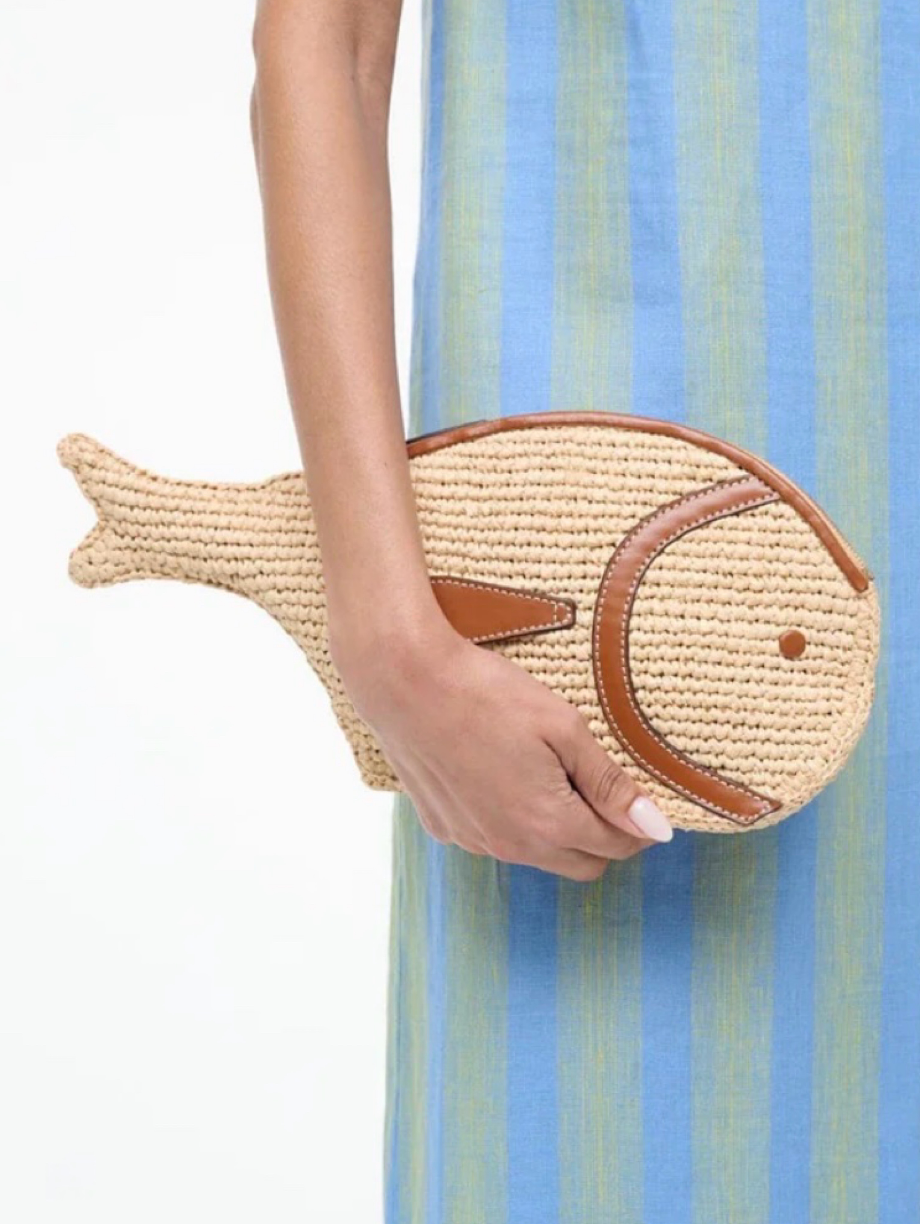 Staud Pesce Raffia Clutch