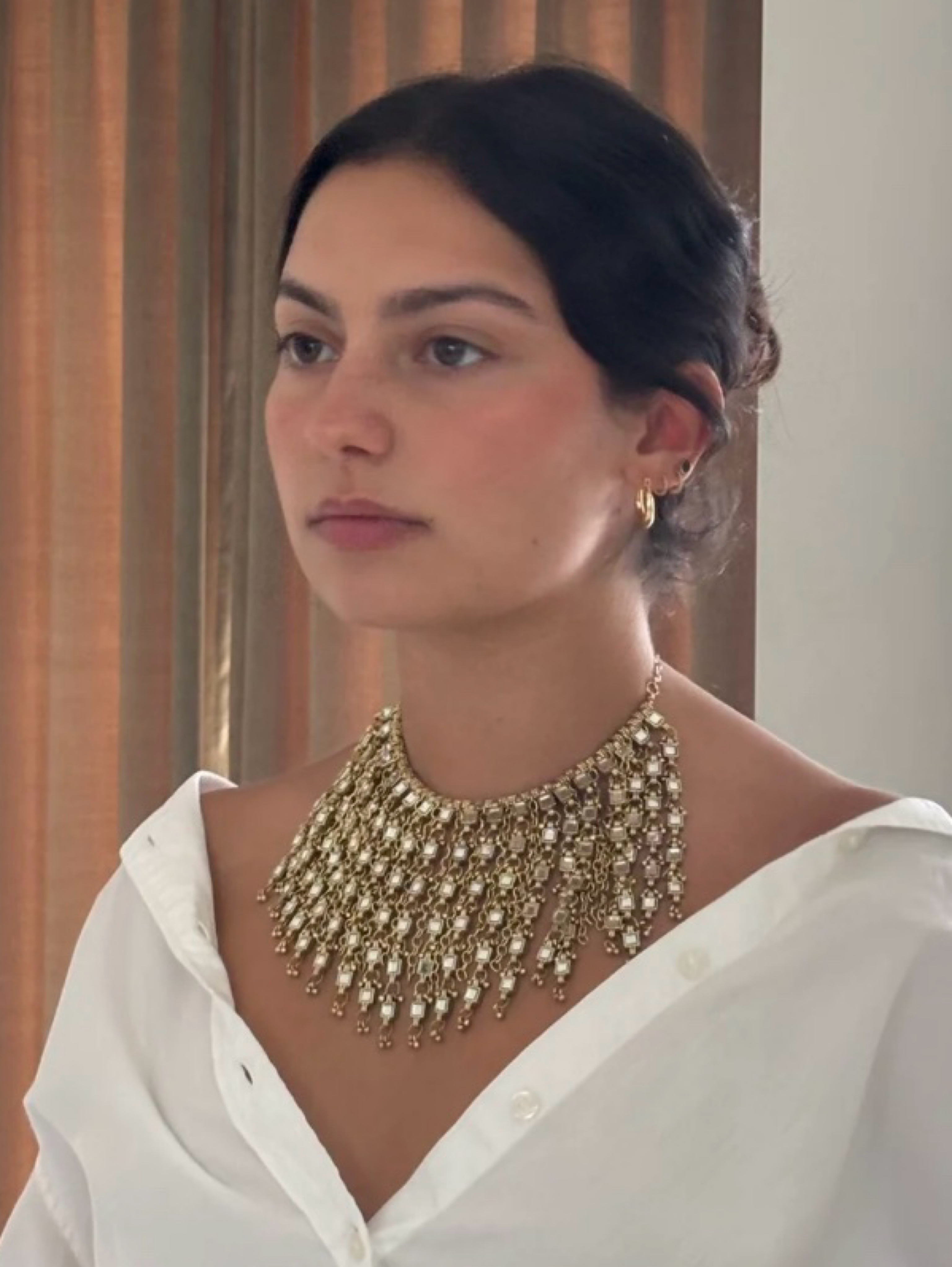 Luna Blu Jewelry Isla Statement Mirror Necklace