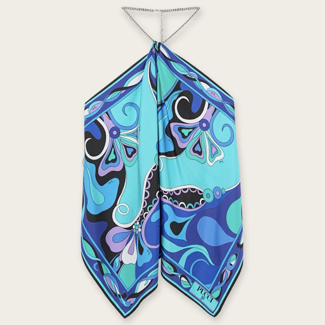 Pucci Orchidee Print Chain Top